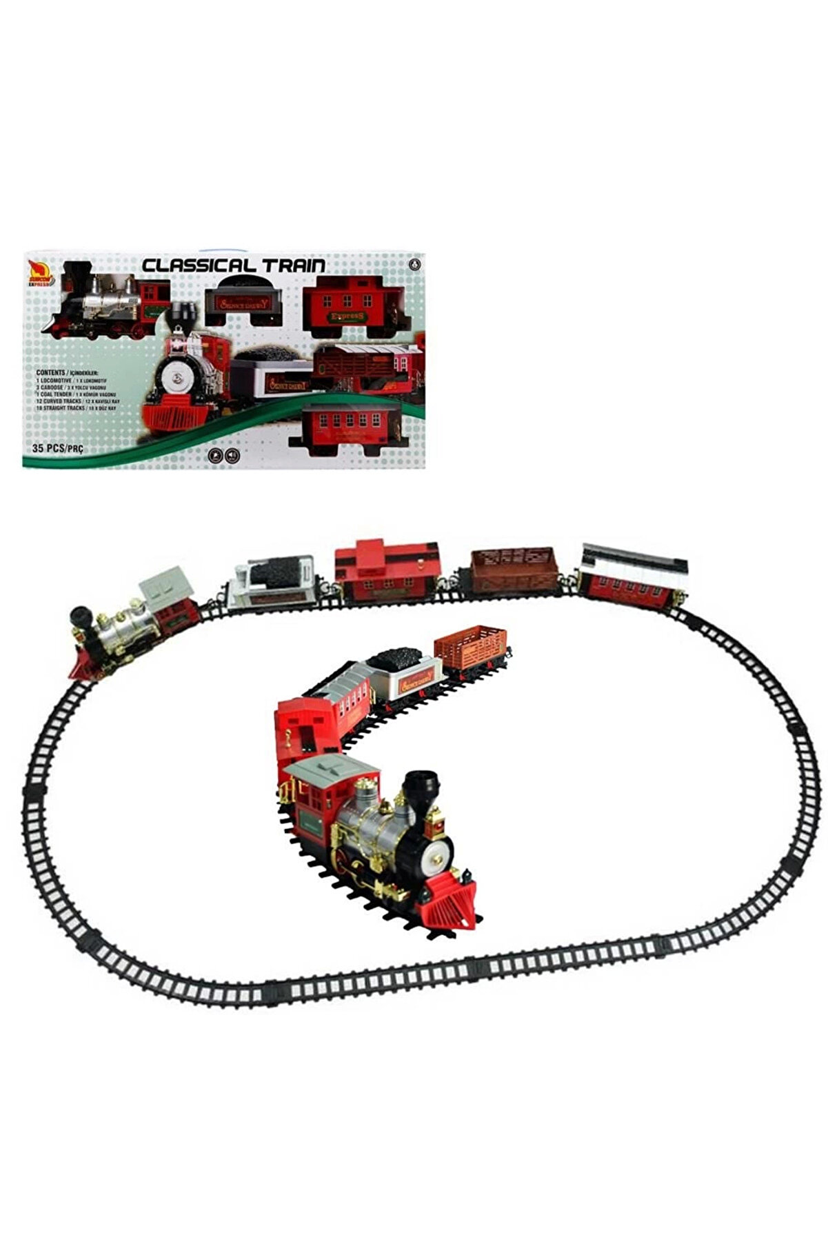 Klasi̇k Tren Seti̇ Sesli̇ Ve Işıklı 35 Parça