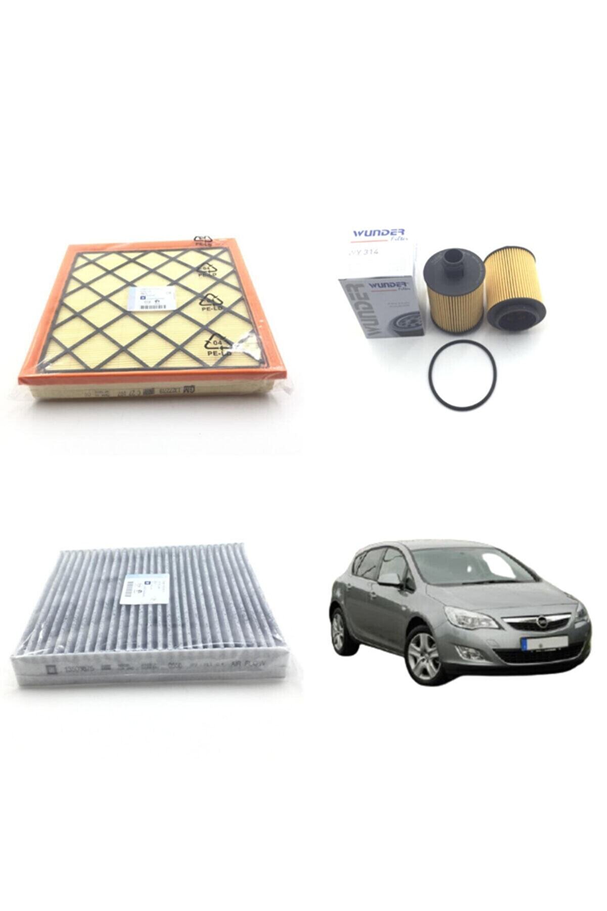 Sardes Opel Astra J 1.3 Ctdi Kw66 Gm Filtre Seti 2007-2011 pimli yağ filtresi