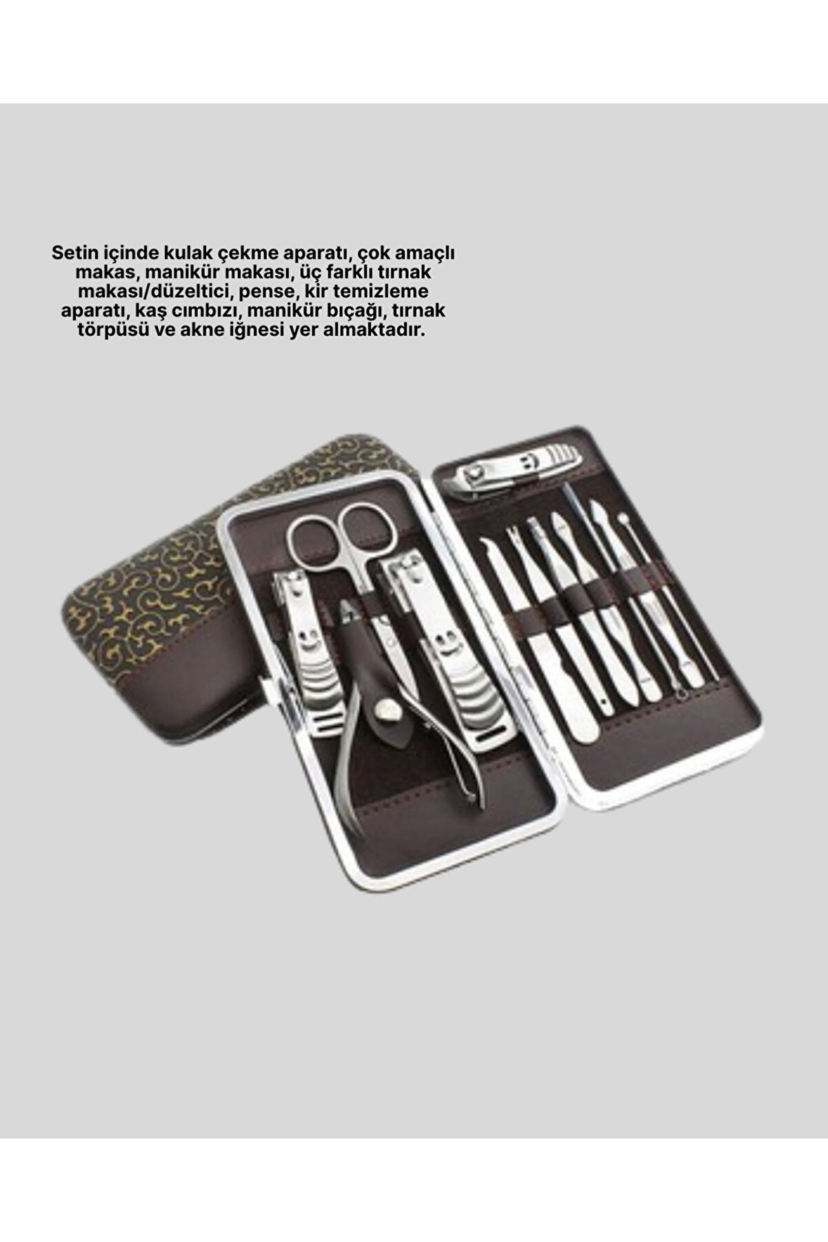 Paslanmaz Çeli̇k Çok Fonksi̇yonlu 12 Mani̇kür Seti̇
