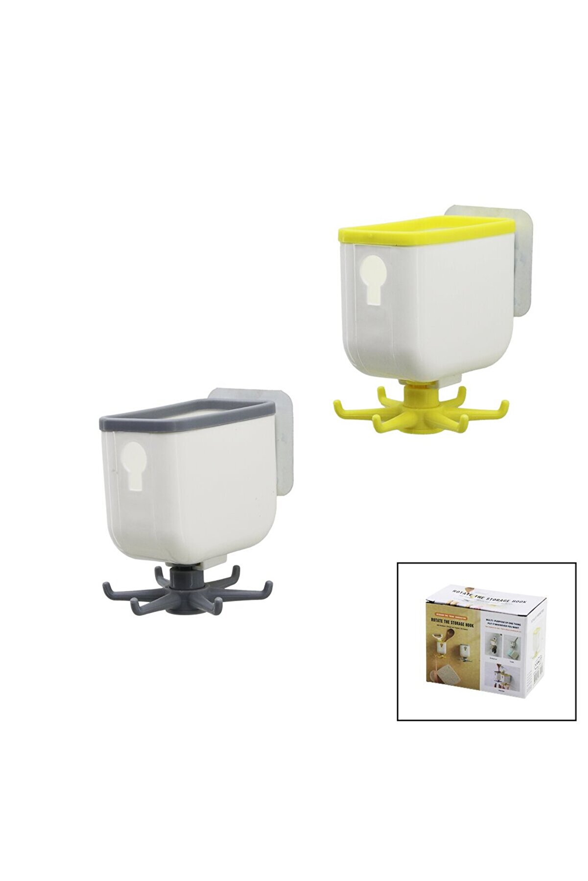 Go İthalat &Ccedil;ok Fonksi̇yonlu Yapışkan Askı 360 Derece D&ouml;ner 2.5 - 7.5Cm (4457)