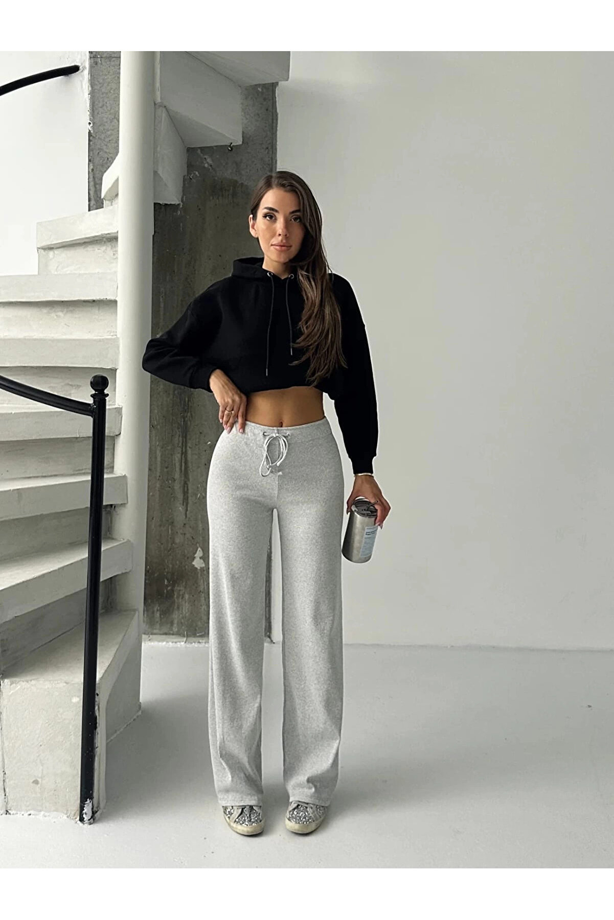 Karadağsb Fi̇t Comfort Gri̇ Salaş Pantolon