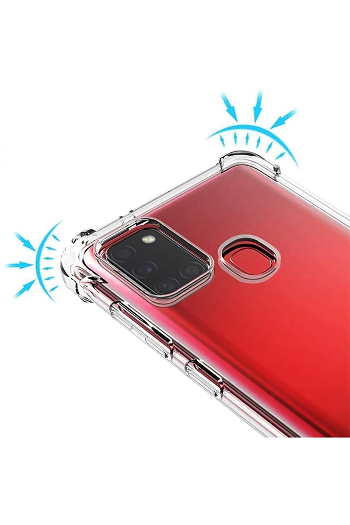 Buti̇k Sm Galaxy A21S (Sm-A12) Anti̇-Drop Shockproof Darbe Emi̇ci̇ Si̇li̇kon Kılıf-(5775)