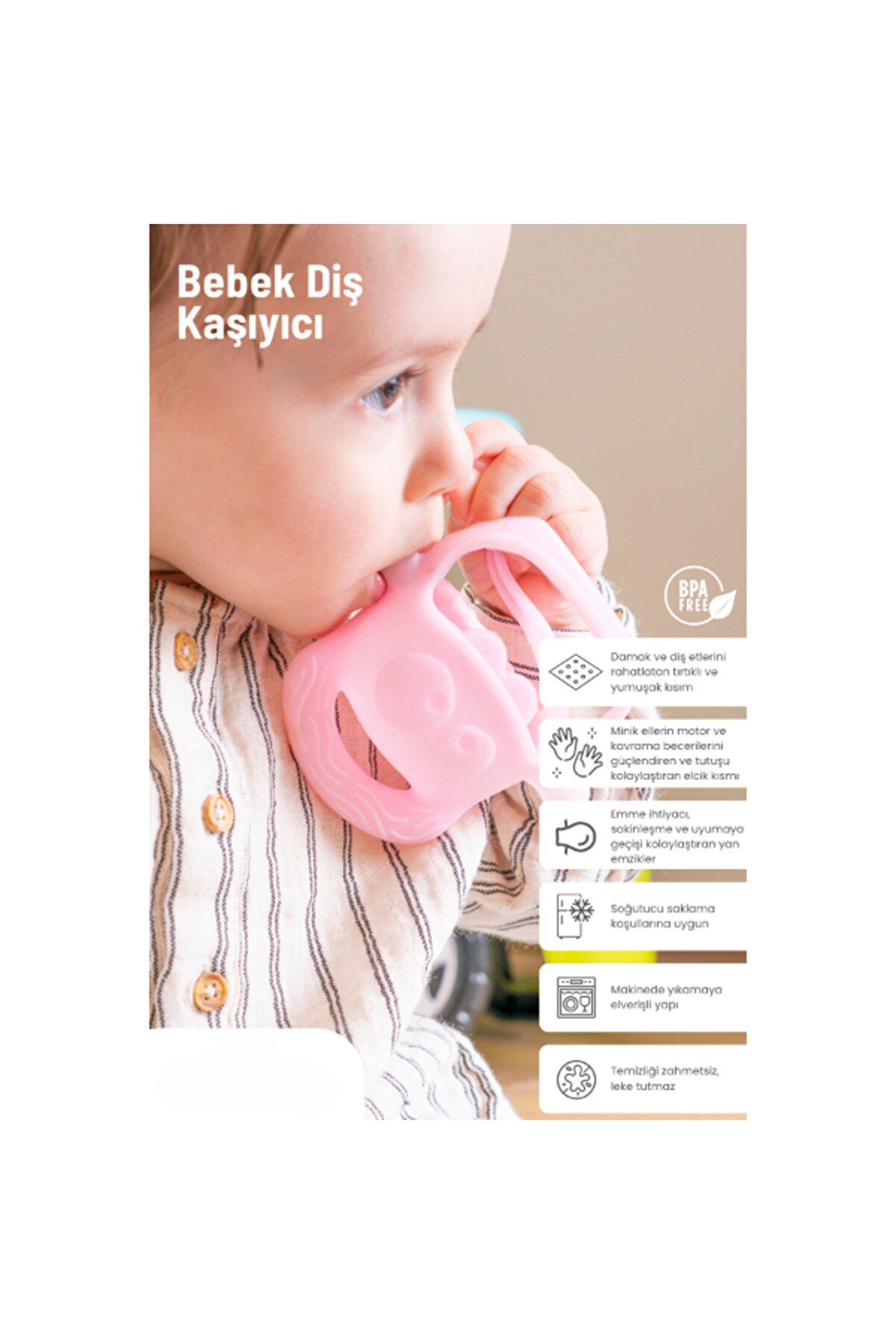 Pembe Bebek Si̇li̇kon Di̇ş Kaşıyıcı