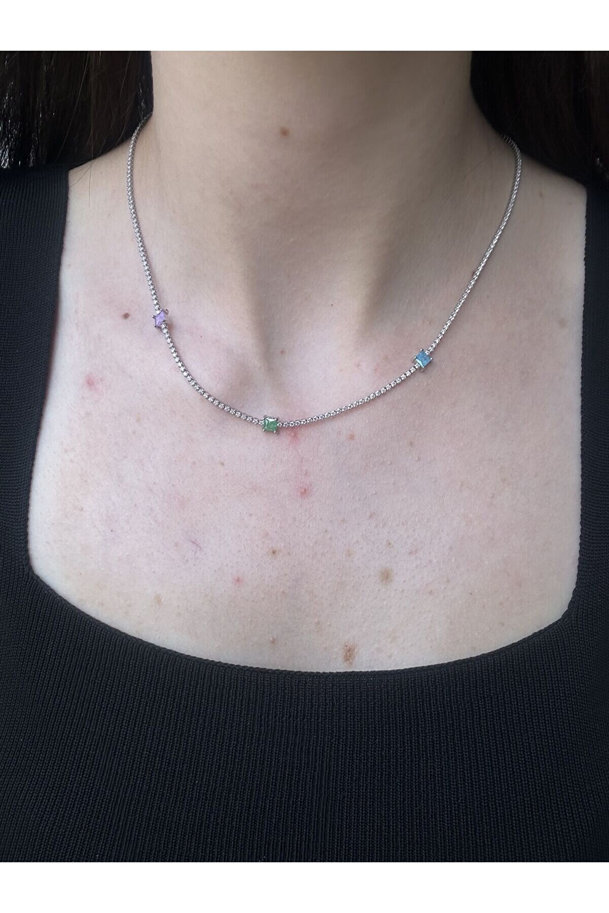 Ateli̇er Emi̇ne Üç Doğal Taş Detaylı Su Yolu Kolye