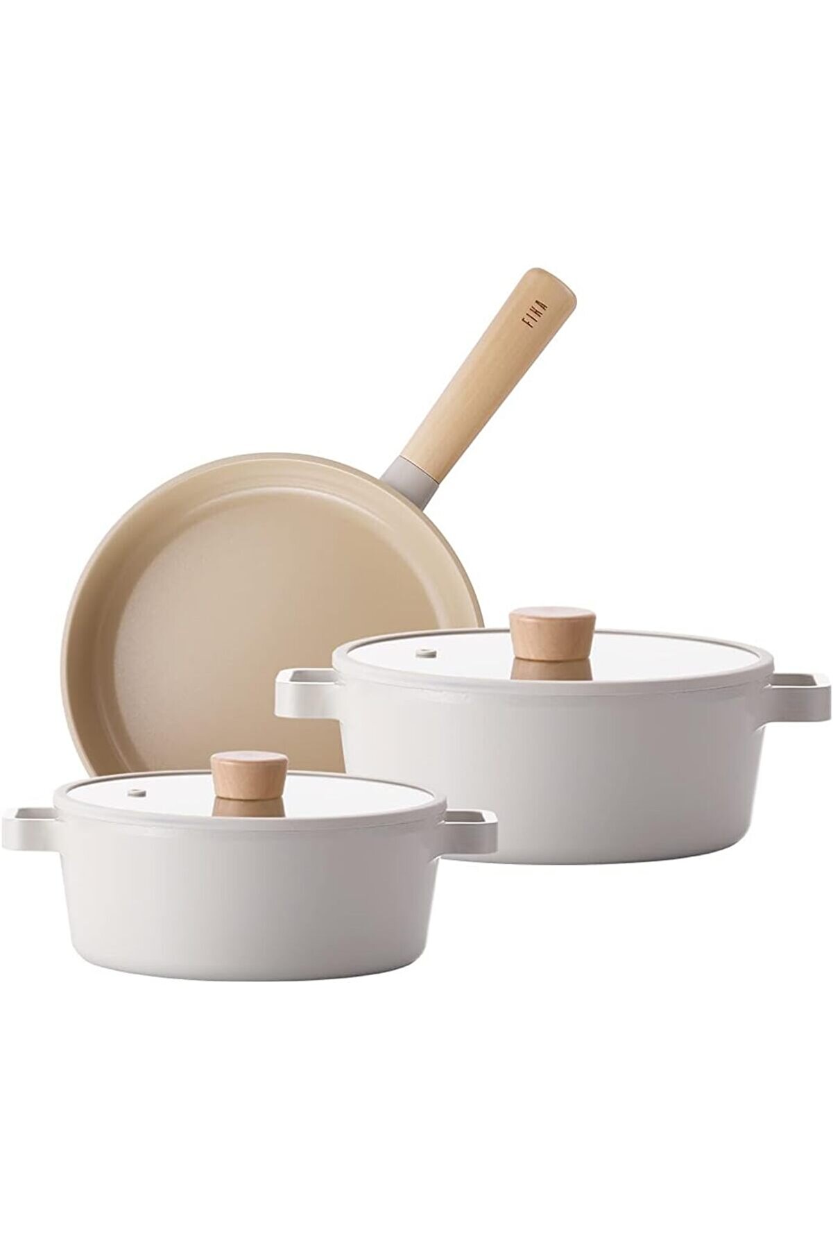 STOREMAX modashine Fika Bej Tencere Ve Tava Seti 5 Parça modascope 1014773