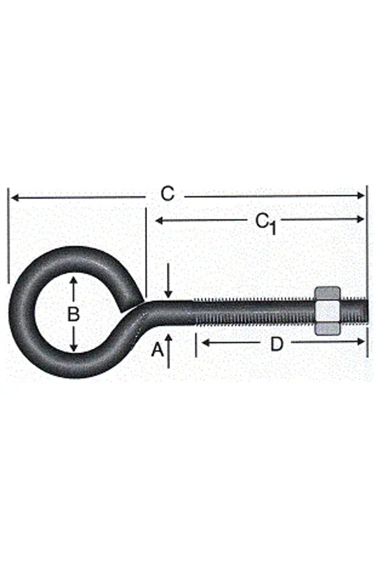 Kapalı Metri̇k Kanca M4 100 Adet