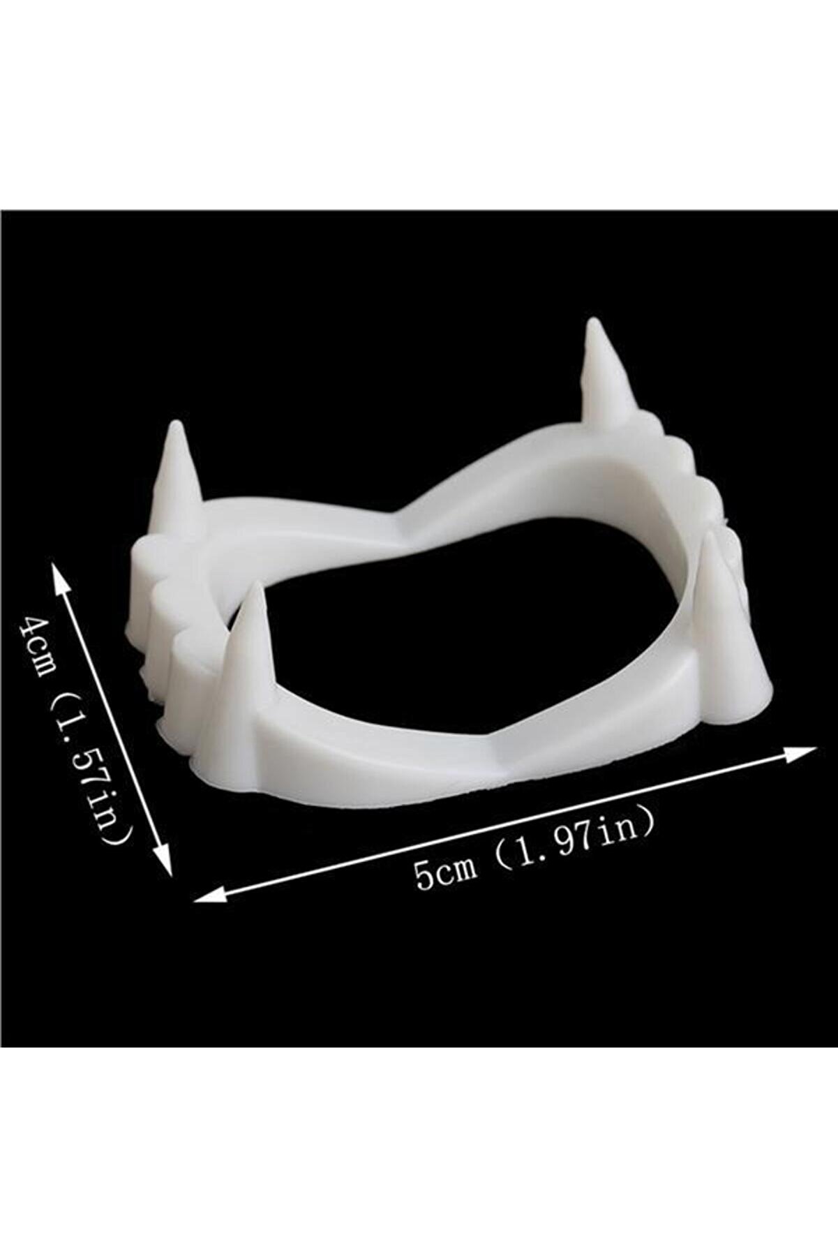 Go İthalat Beyaz Renk &Ccedil;i̇ft Damak Takma Vampi̇r Di̇şi̇ (5258)