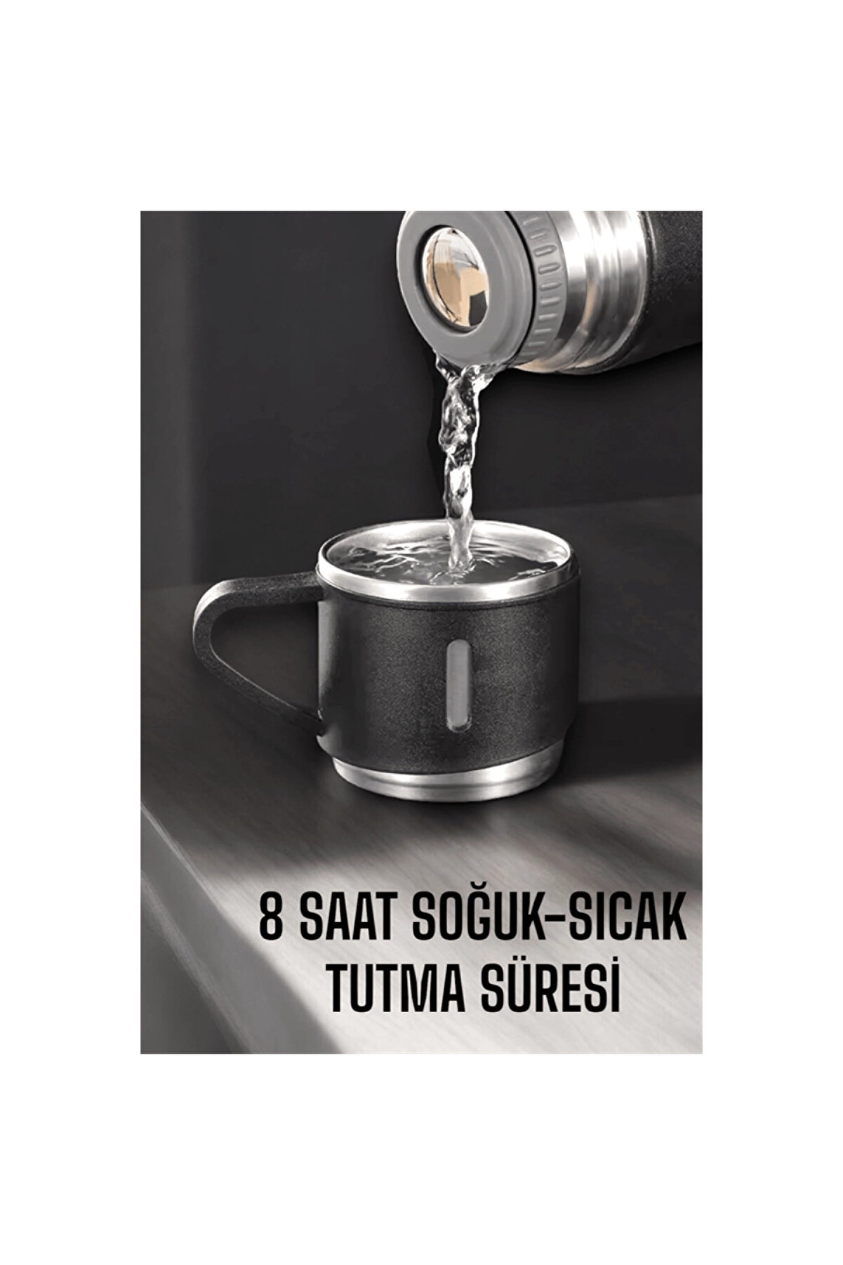 500 Ml Kapasi̇teli̇ Taşınabi̇li̇r Basınçlı Termos Seti̇ Günlük Kullanım İçi̇n İdeal