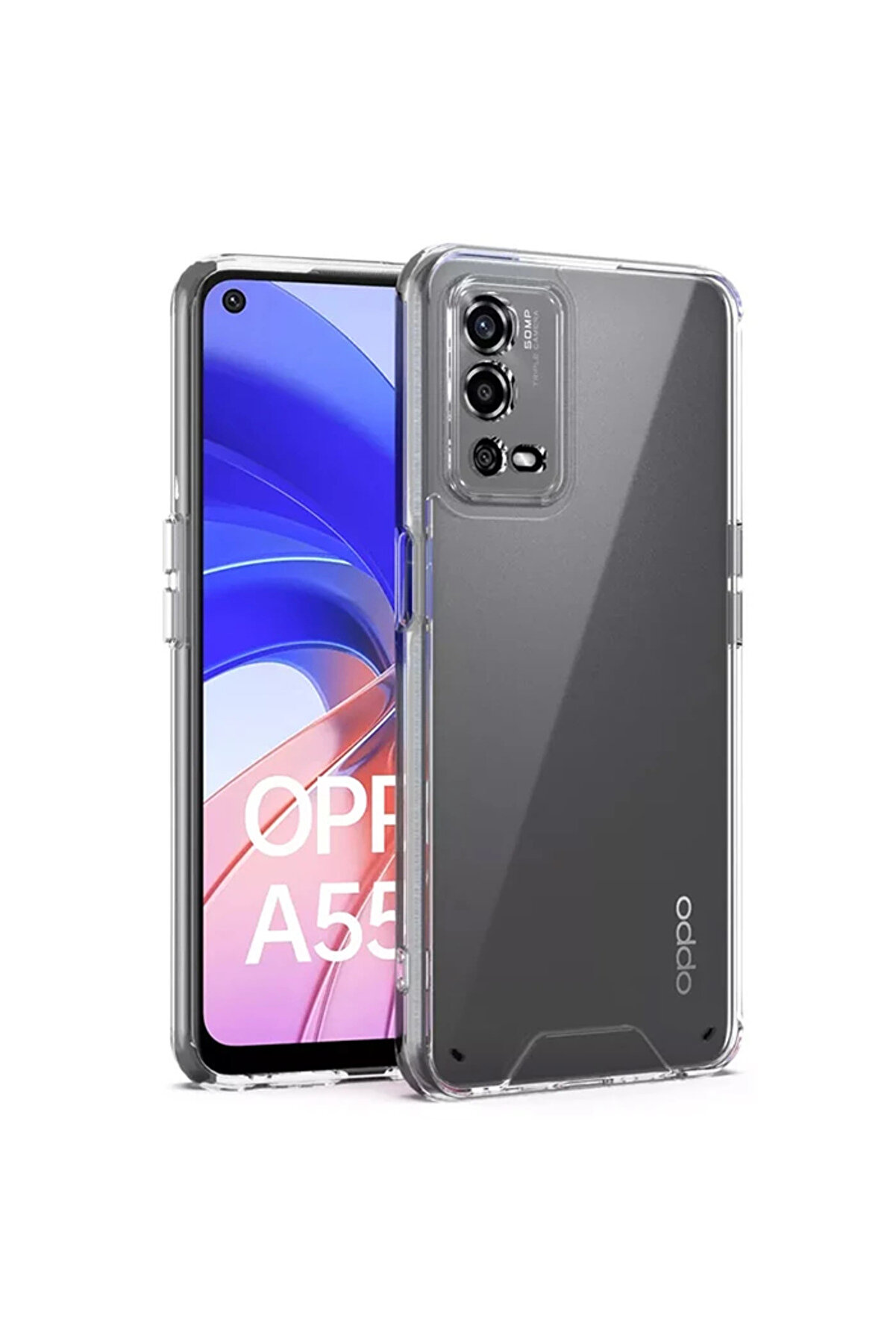 ne lazım bana mrpurple Ally OPPO A55 4G Kılıf Kamera Korumalı Ultra İnce Şeffaf Silikon Kılıf-(5775)