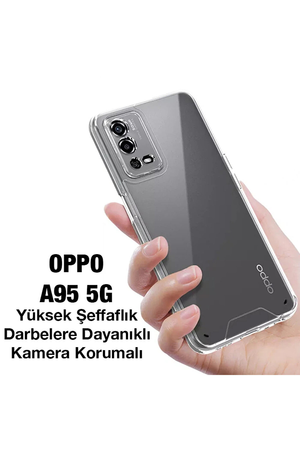 Mrpurple Ally Oppo A55 4G Kılıf Kamera Korumalı Ultra İnce Şeffaf Si̇li̇kon Kılıf-(5775)
