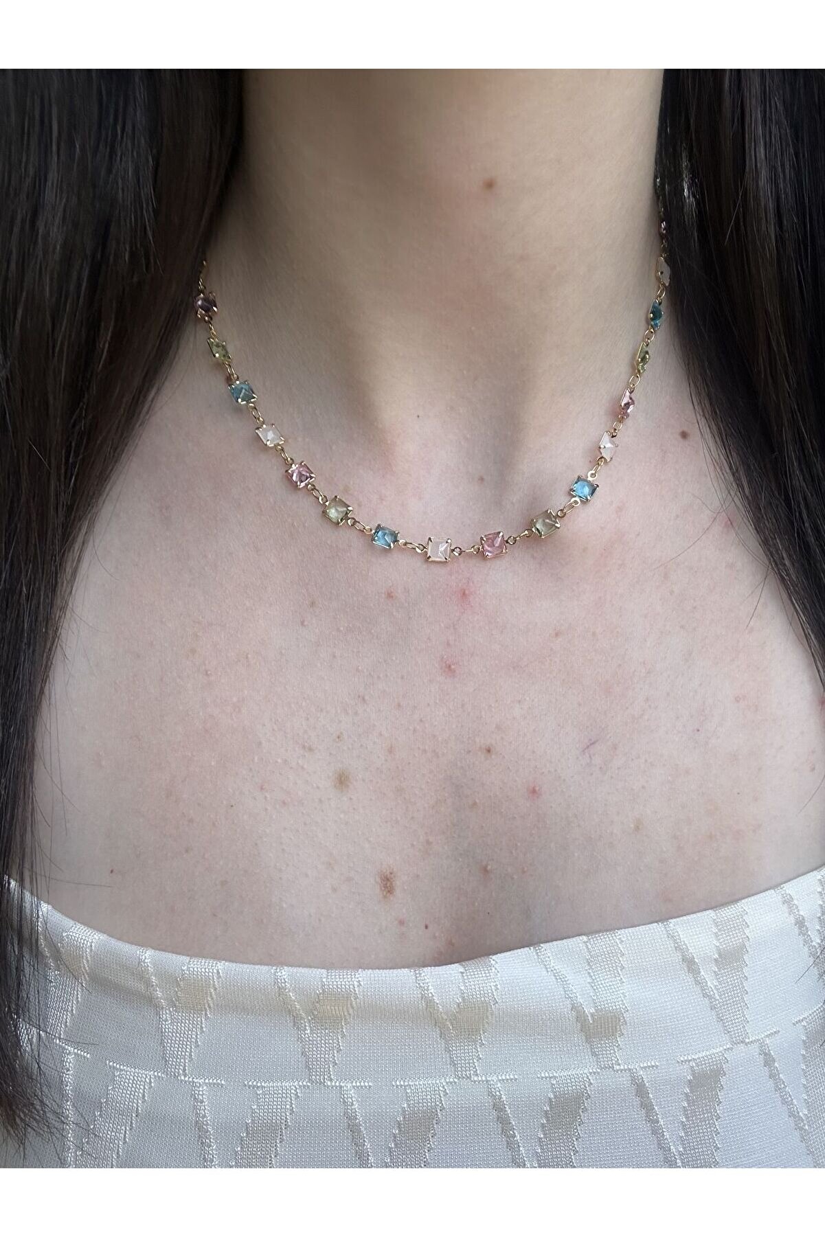 Ateli̇er Emi̇ne Renkli̇ Zi̇rkon Taş Kolye