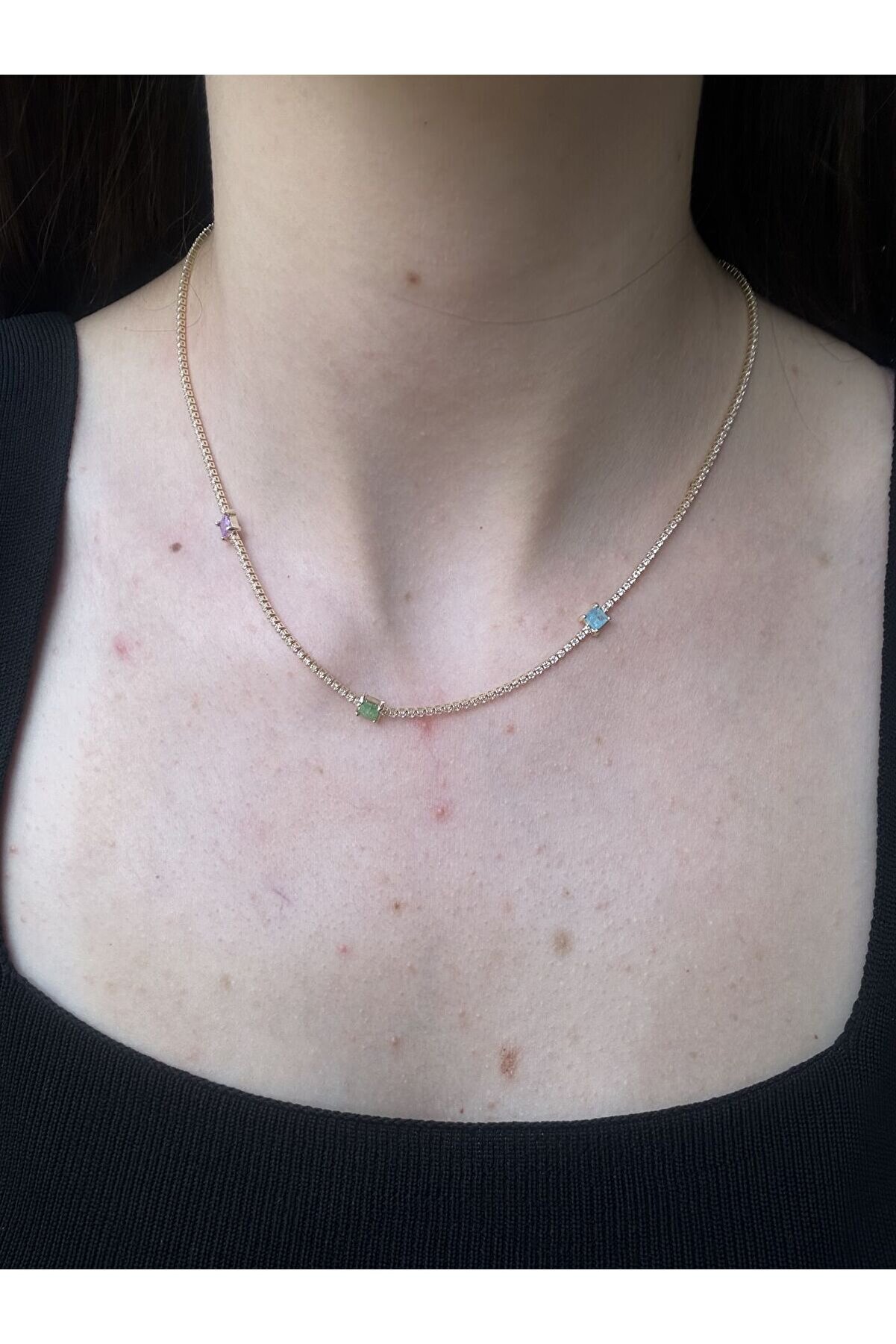 Ateli̇er Emi̇ne Renkli̇ Baget Detaylı Su Yolu Kolye