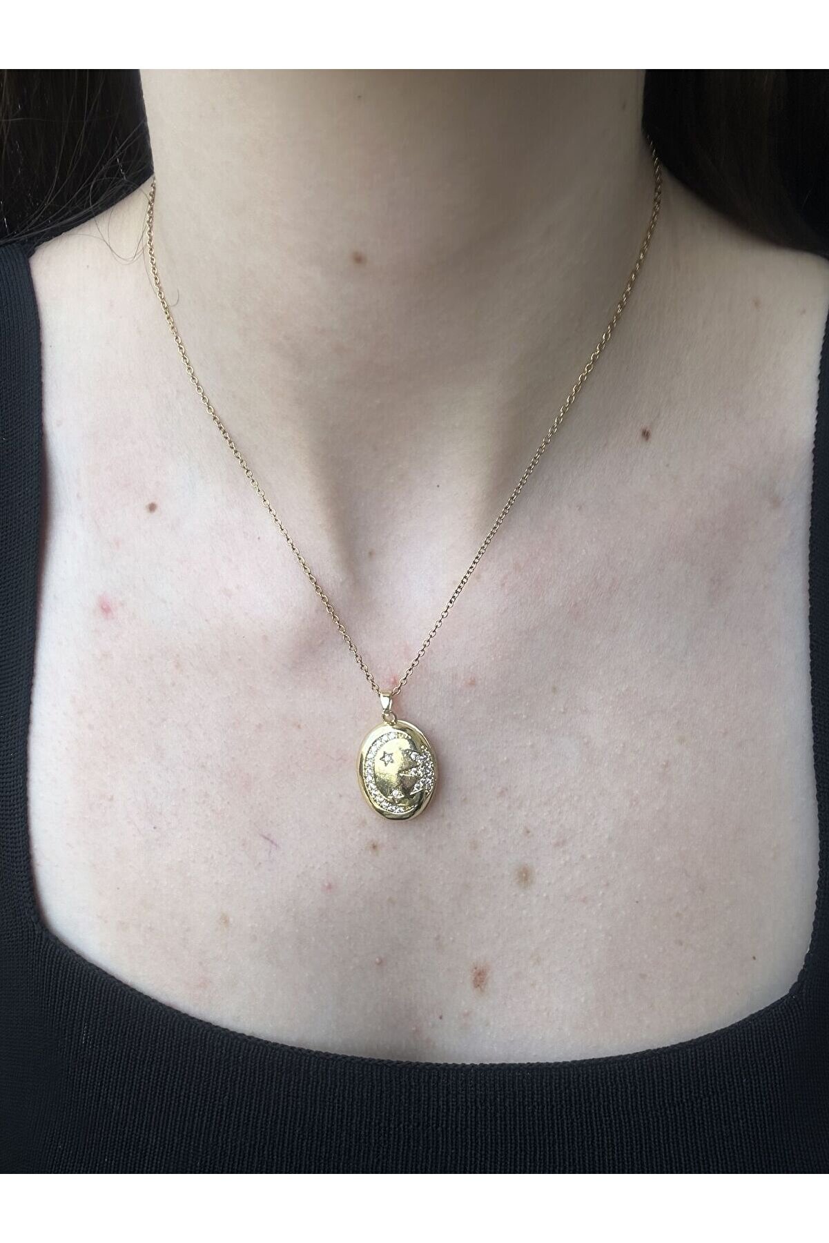 Ateli̇er Emi̇ne Kapaklı Ay Yıldız Vi̇ntage Kolye