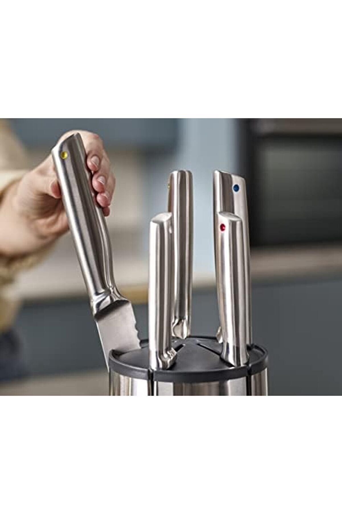 Joseph Elevate - &Ccedil;eli̇k Bı&ccedil;ak Atlıkarınca 5 Par&ccedil;alı Set, D&ouml;ner Paslanmaz &Ccedil;eli̇k Bı&ccedil;ak Bloğu, Japon Pas