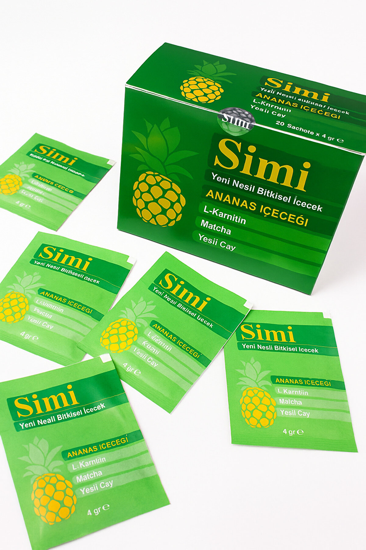 Si̇mi̇ Ananaslı İçecek L-Karni̇ti̇n Matcha Yeşi̇l Çay İçeri̇kli̇