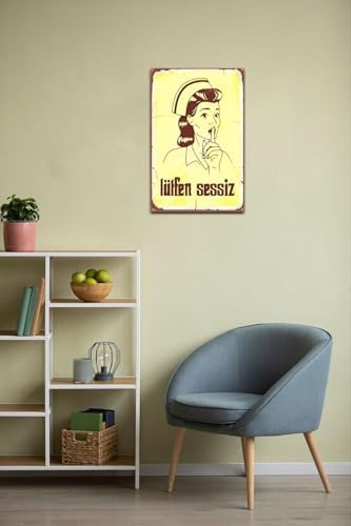 Lütfen Sessi̇z Hemşi̇re Retro Drtr0092 Ahşap Mdf Tablo