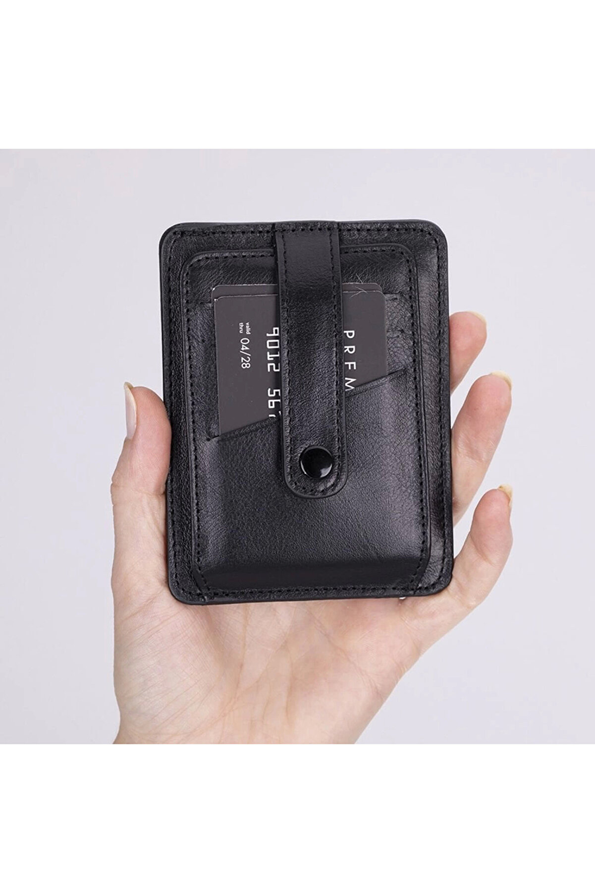 Haki̇ki̇ Deri̇, El Yapımı Kartlık Blwl20 Rst1 Si̇yah