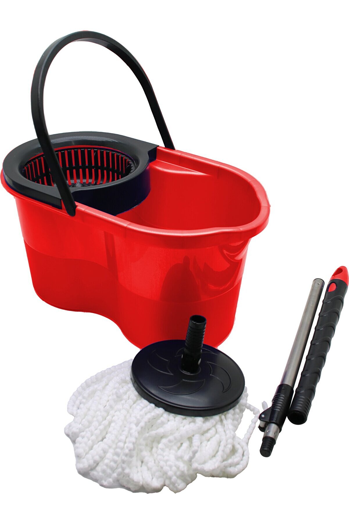 Go İthalat 18Lt---Kutulu---Otomati̇k D&ouml;nerli̇ Kova Mop Temi̇zli̇k Seti̇ (4989)