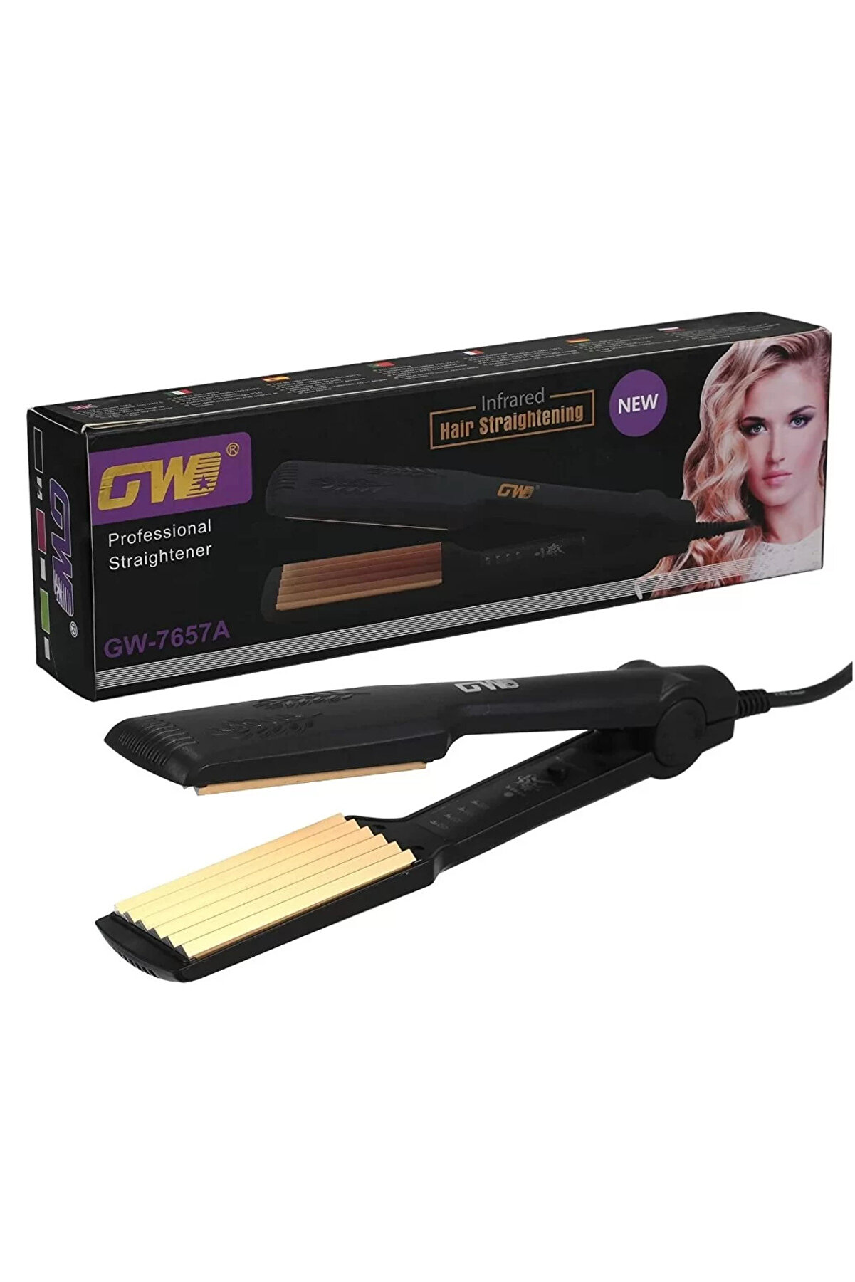 Go İthalat Gw-7657 Elektri̇kli̇ Zi̇kzak Isıtma Ayarı Dalgalı Sa&ccedil; Modelleyi̇ci̇ Sa&ccedil; Şeki̇llendi̇ri̇ci̇ Aracı (4457)