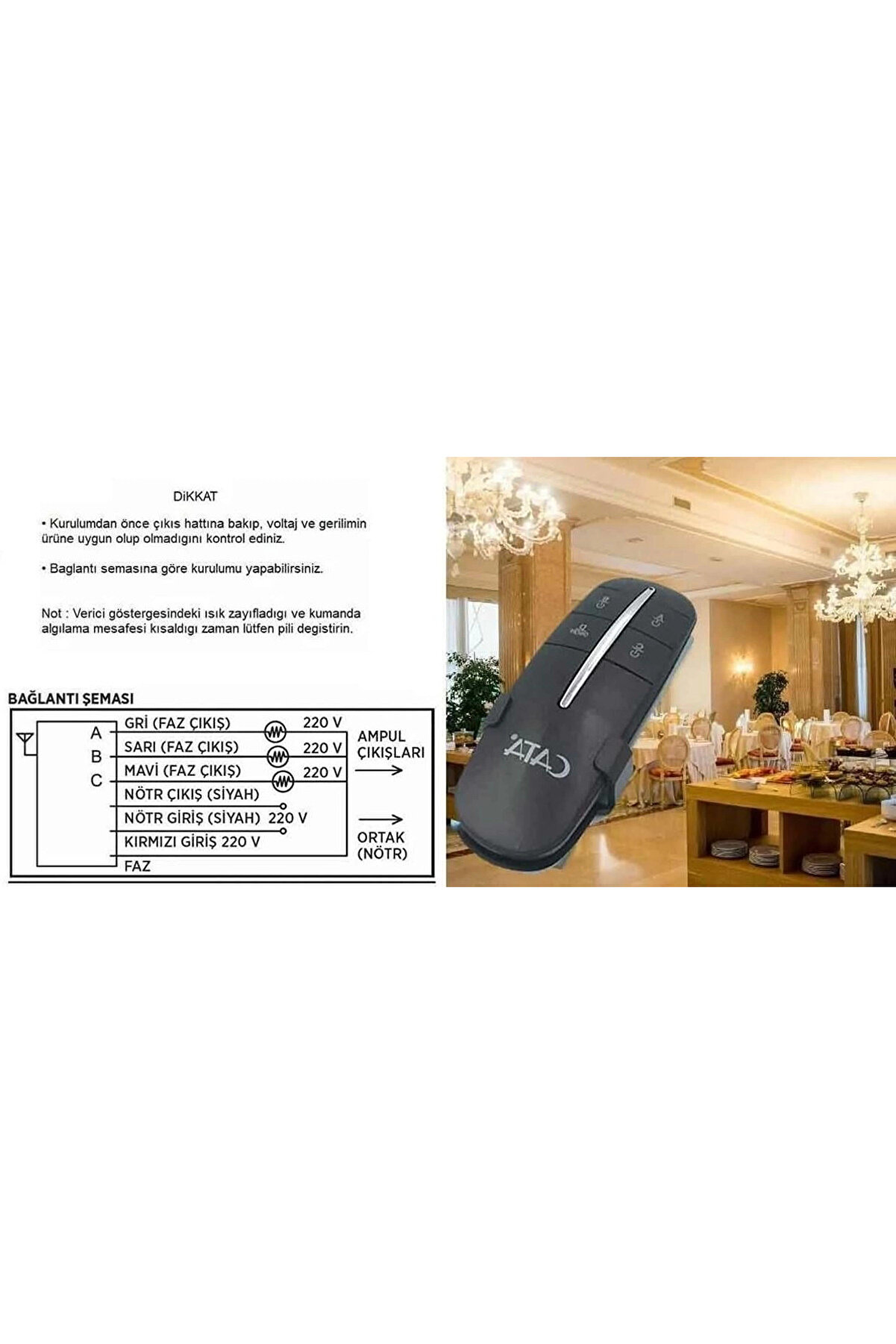 Cata Ct 9115 3X1000 3Lü Aydınlatma Kumandası