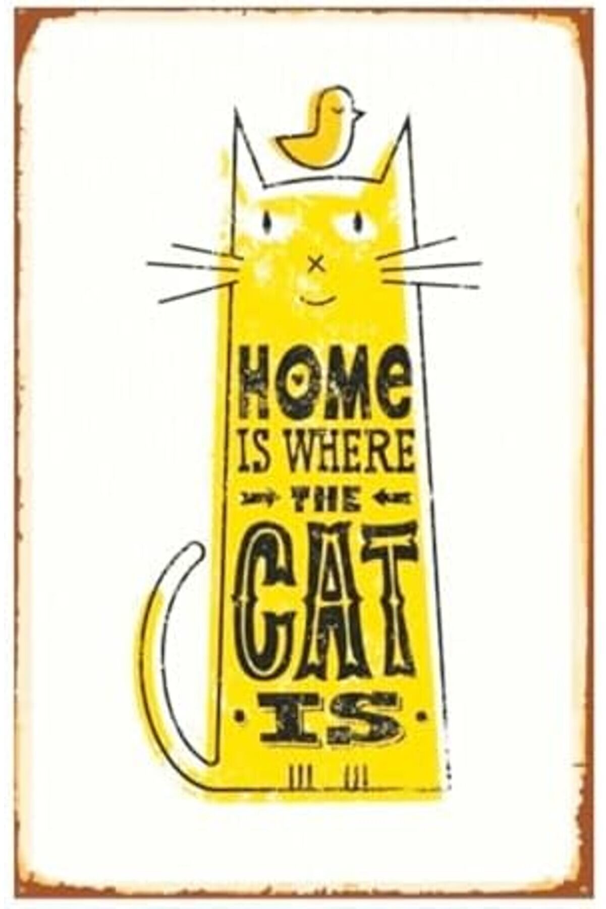 Brfshop Kuşe Kağıt Duvar Posteri̇ Cat Is Retro Vi̇ntage Drtr