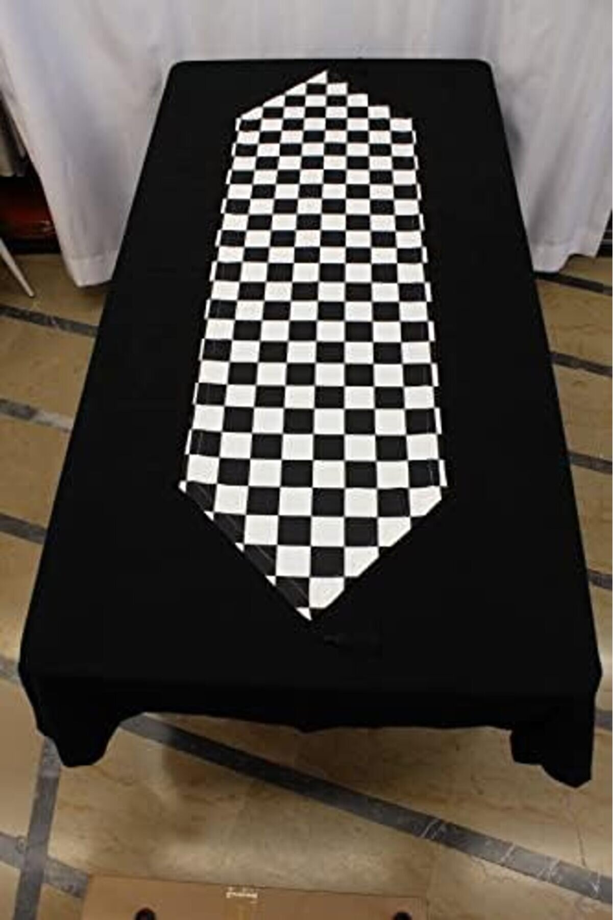 Modashi̇ne Beyaz Büyük Kare Desenli̇ Baskılı Runner Servi̇s 40X150 Cm Modavi̇be 1154065