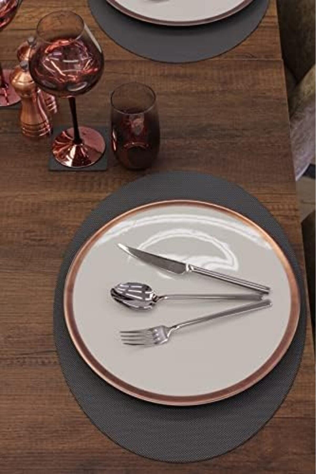 Oval Nopeli̇ Deri̇ Servi̇s 2 Adet 35X45 Cm