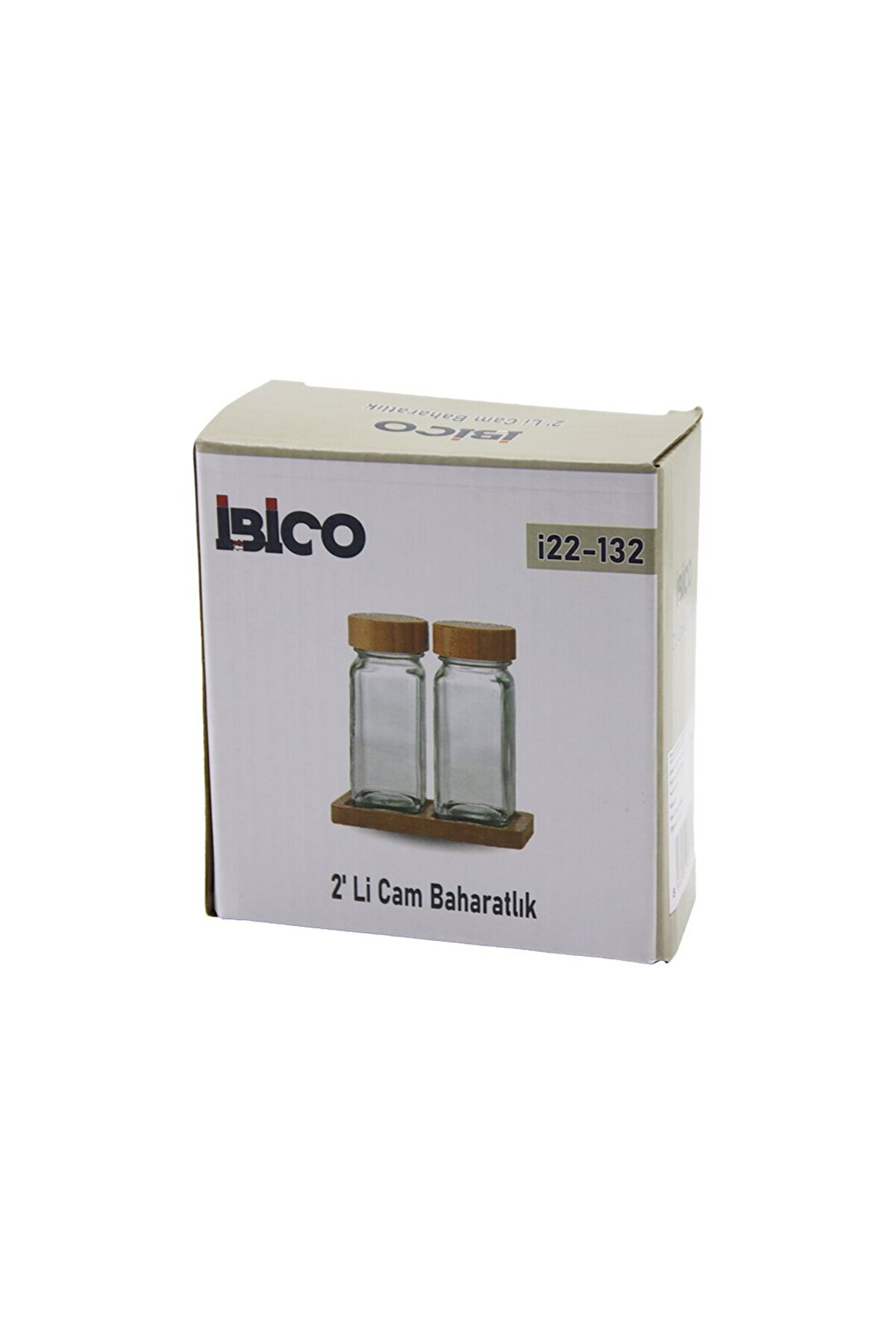 Go İthalat 2Pcs Bambu Kapaklı Cam Tuzluk - Bi̇berli̇k - Baharatlık 120Ml (4989)