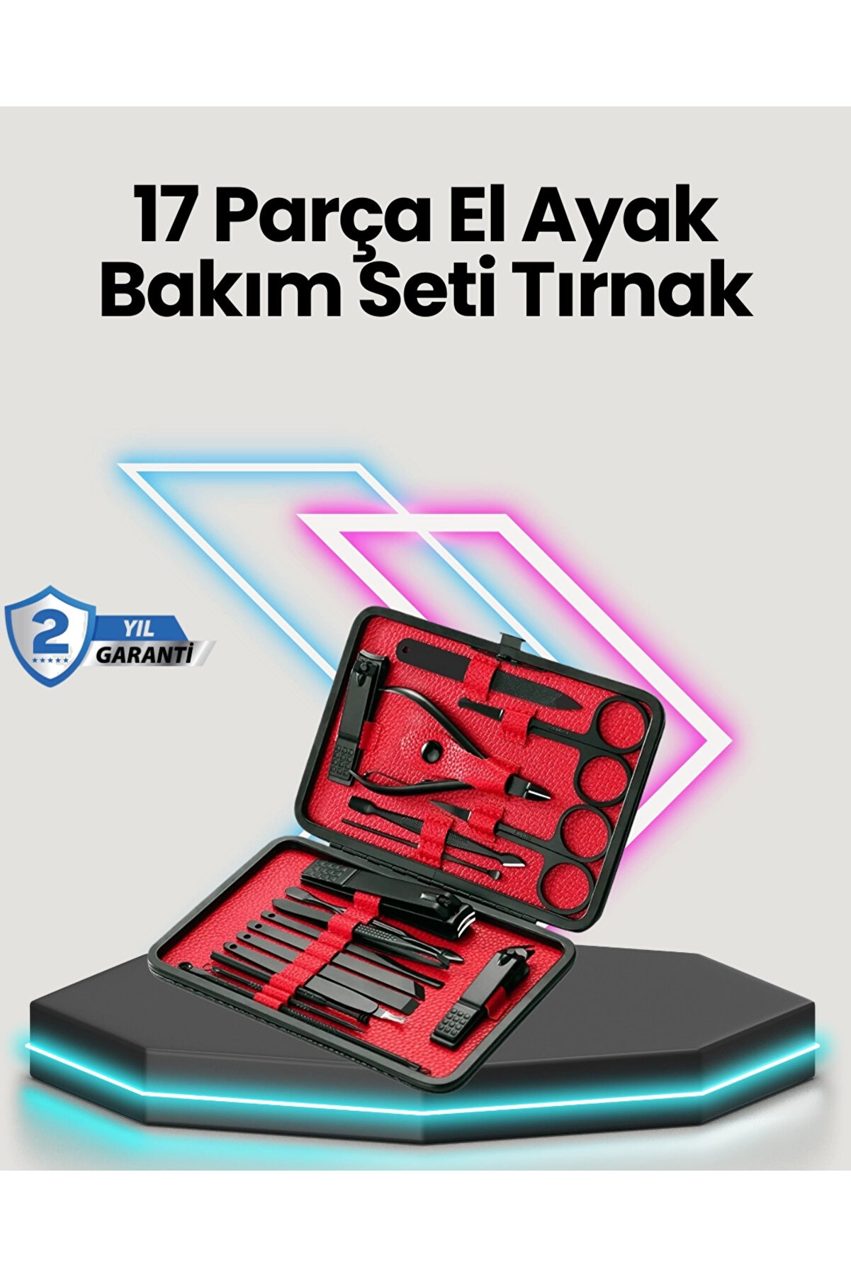 Okyanuss Accessories Profesyonel Paslanmaz Çelik Manikür & Pedikür Seti