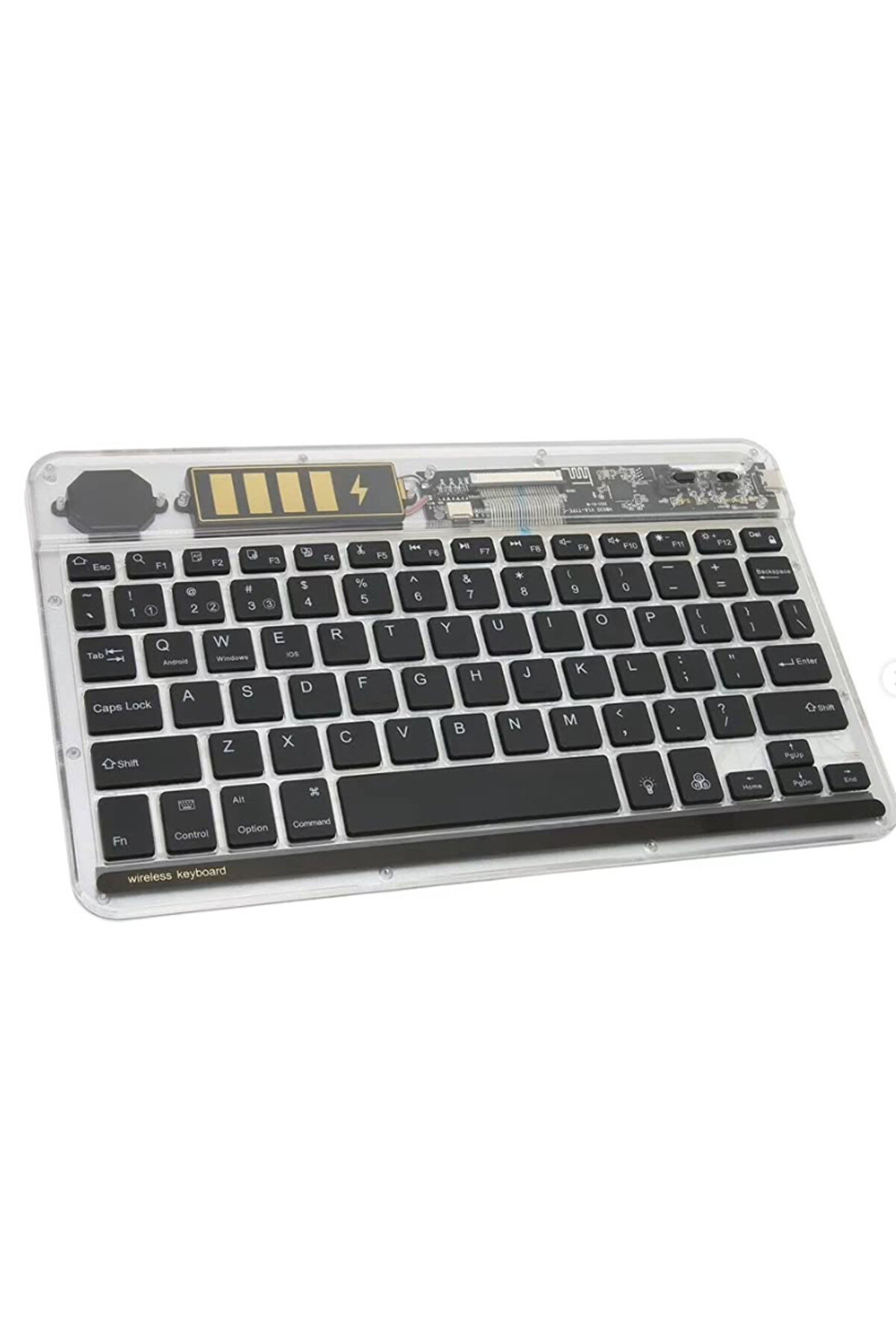 evimdeyokyok ZR612 Rgb Şeffaf Siyah Bluethooth Klavye