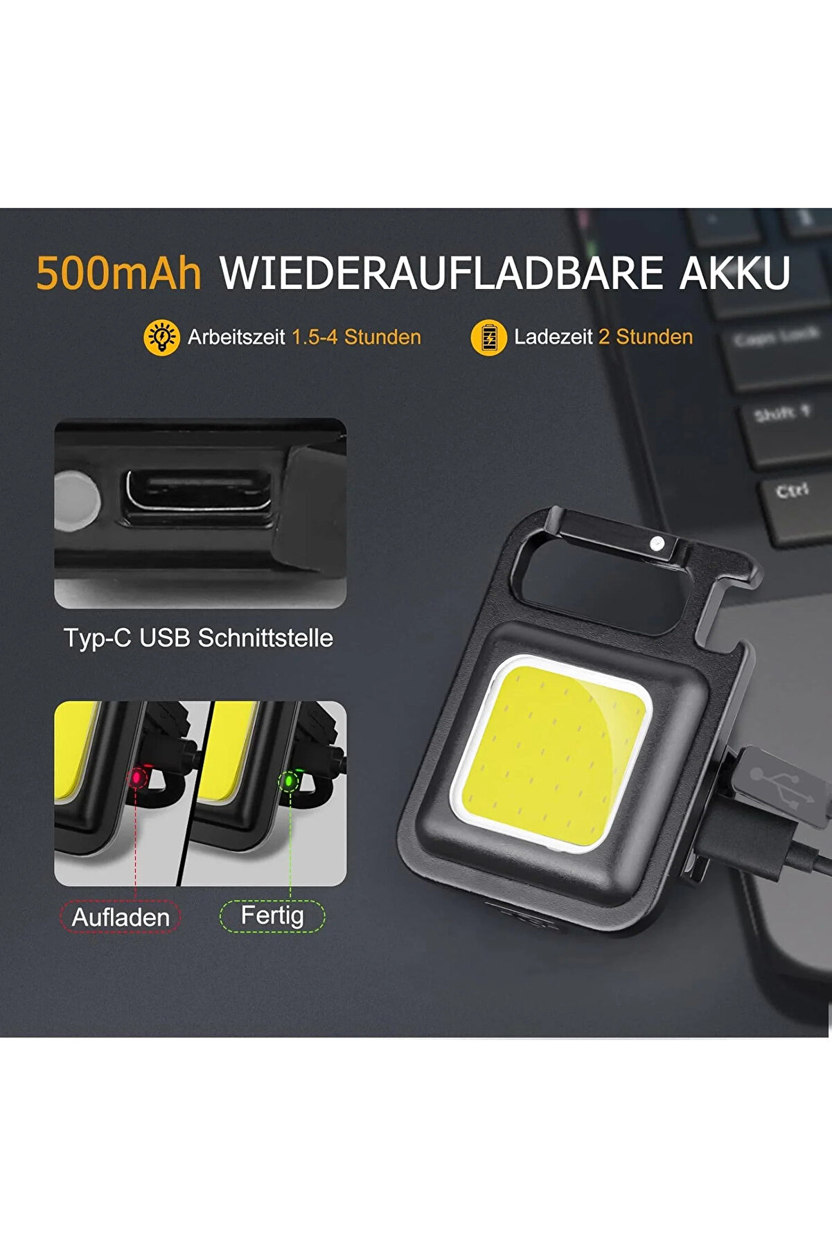 Go İthalat Anahtarlıklı Fener Fener Cob Led (4457)