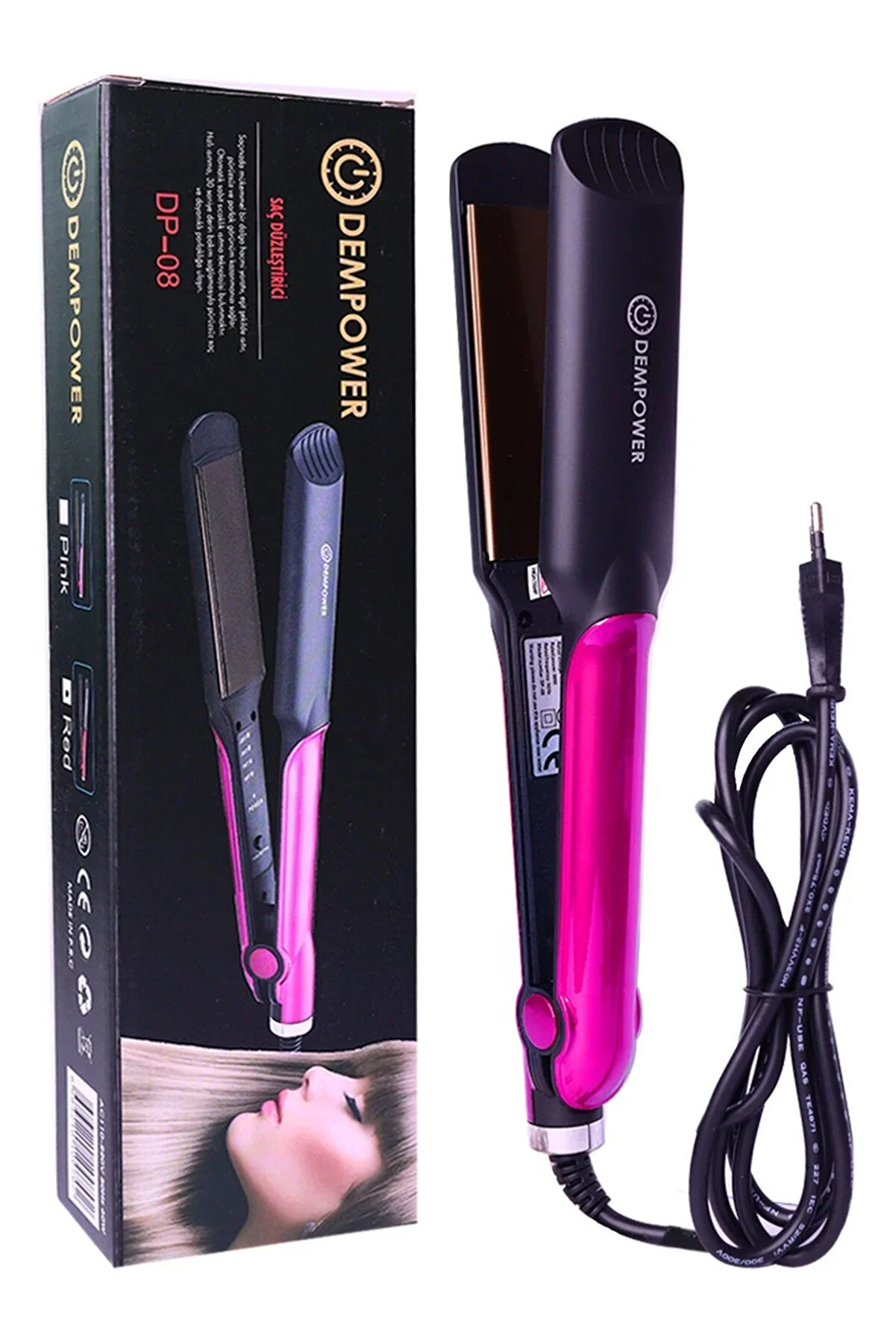 Go İthalat Serami̇k Kaplı Pembe Detay Sa&ccedil; D&uuml;zleşti̇ri̇ci̇ (4457)