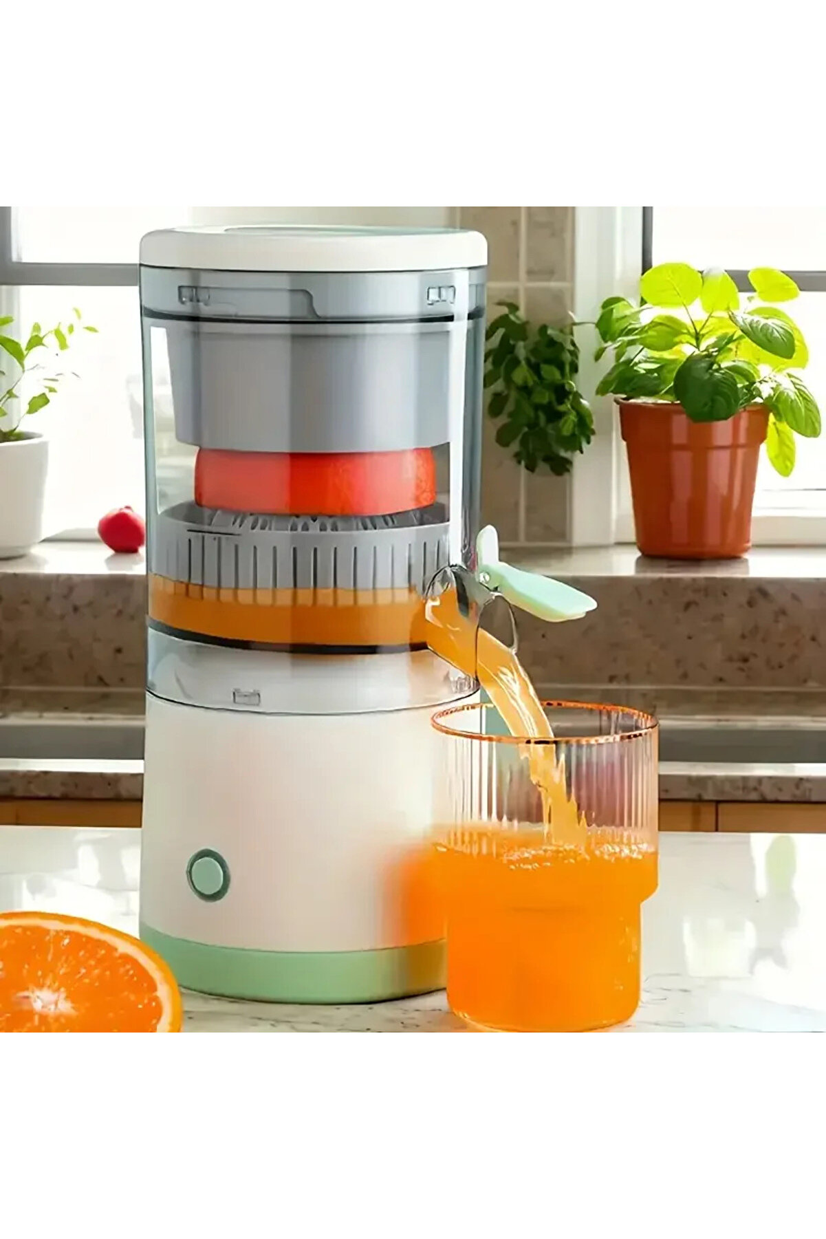 Go İthalat Kablosuz Taşınabi̇li̇r Şarjlı Narenci̇ye Sıkacağı Portakal Meyve Sıkacağı (4940)