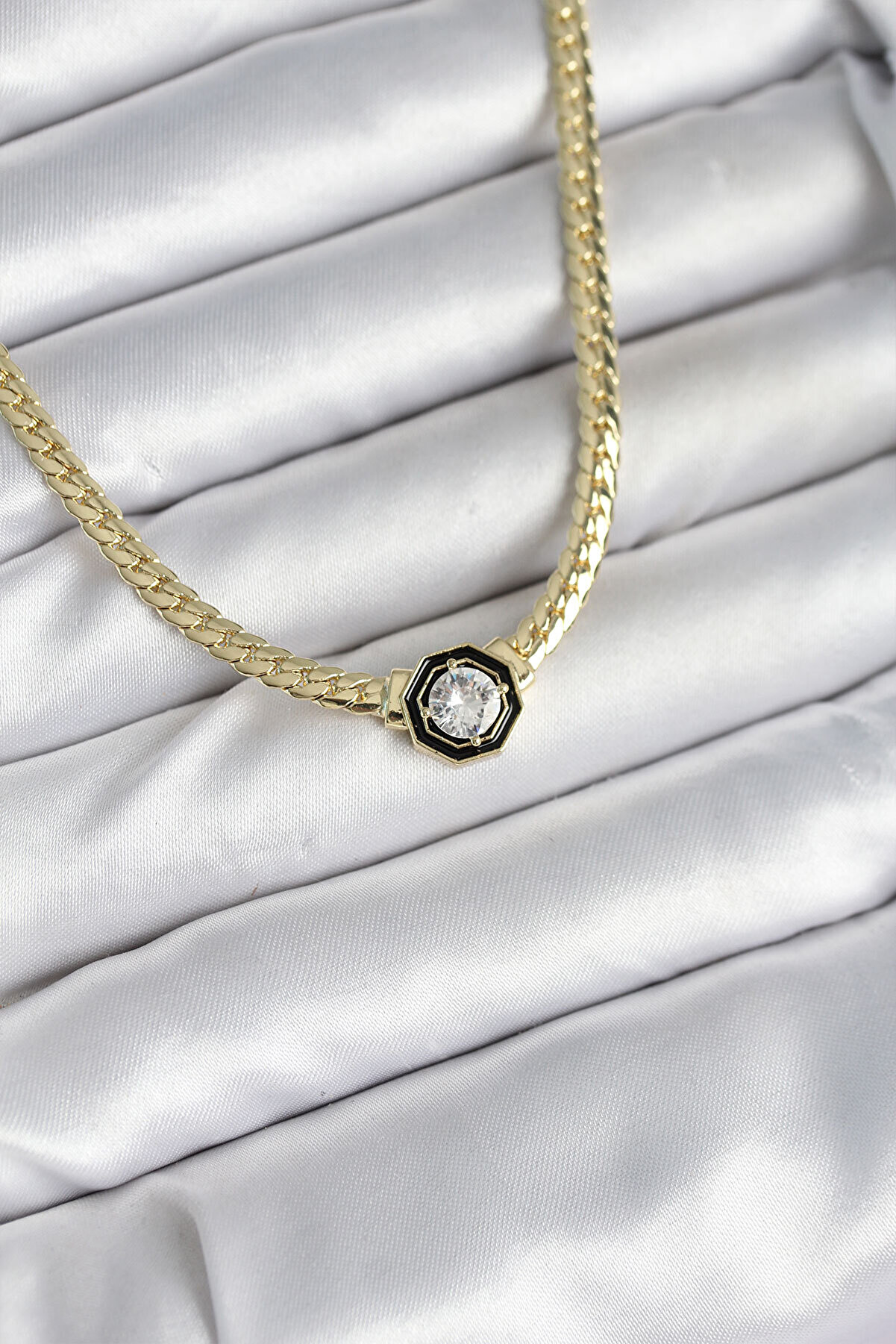 Toptan Bulurum Pirin&ccedil; Gold Renk Zirkon Taşlı Kadın Ke