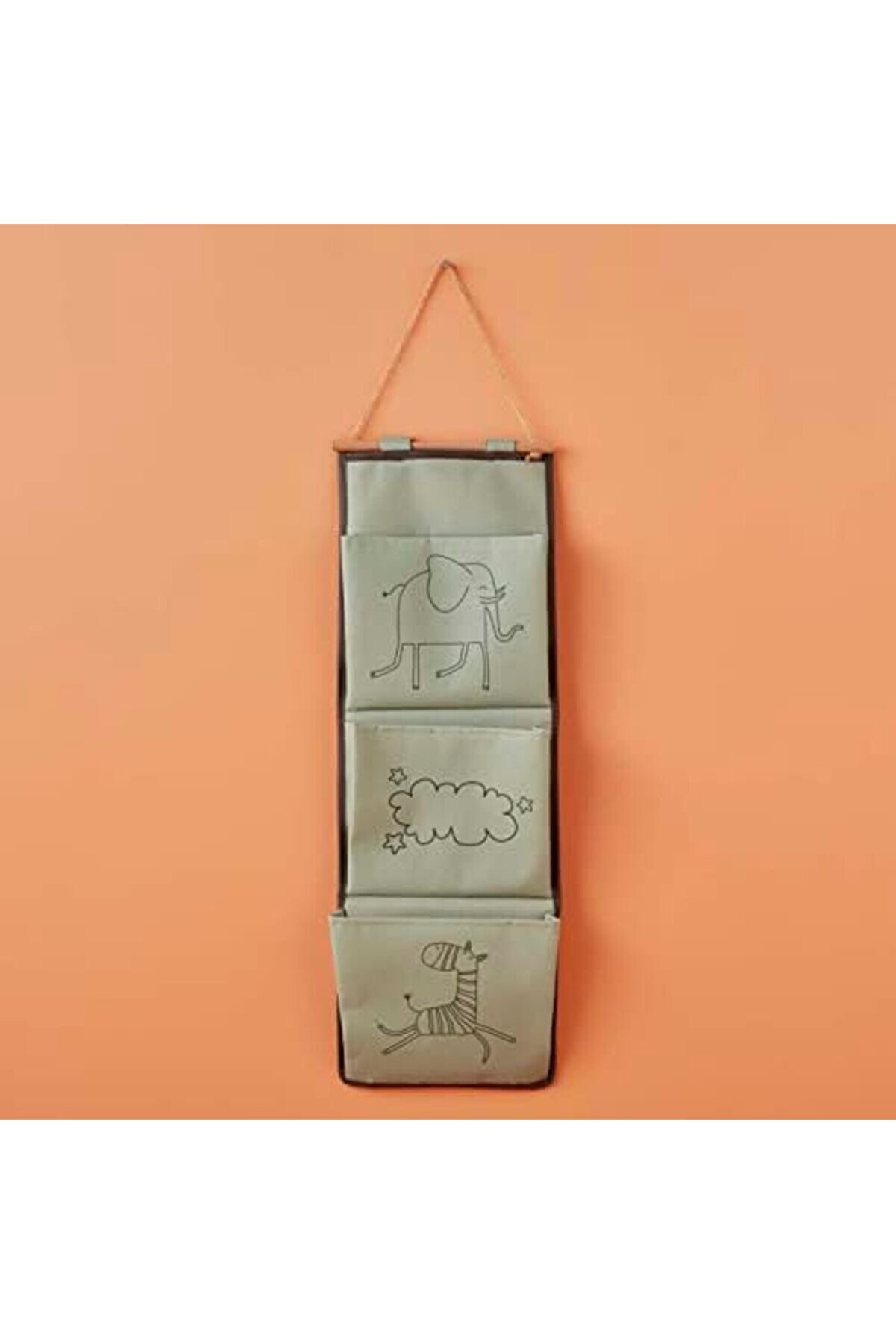 Flashtrend Zoo Hayvan Baskılı%70%30 Pamuk Askılı Organi̇zer, Yeşi̇l, 20X60 Cm Modacatch 224120