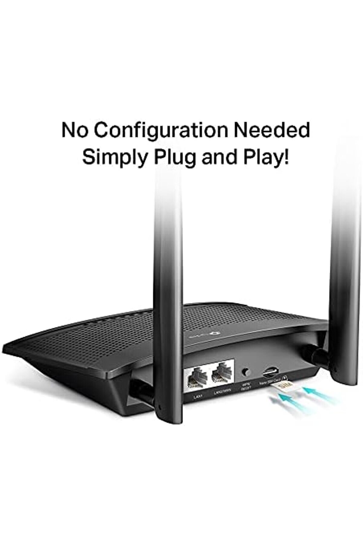 Snshop Tl-Mr100, N300 Mbps Kablosuz 4G Lte Router, 4G/3G Sım Yuvası, 32 Ci̇haza Kadar Bağlantı, Ya