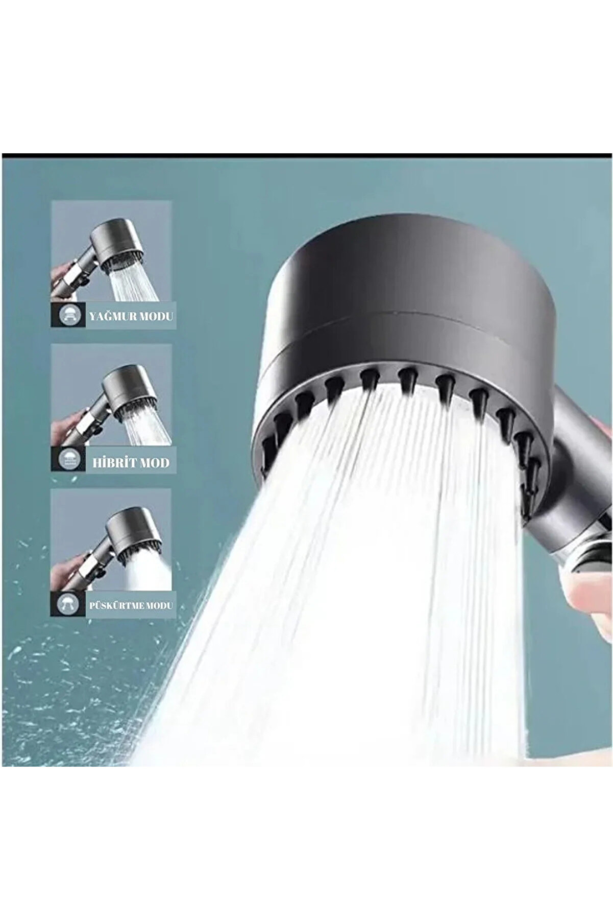 Go İthalat Yeni̇ Nesi̇l &Ccedil;ok Masajlı Fonksi̇yonlu Ayarlanabi̇li̇r Arıtmalı Krom Kaplı Duş Başlığı El Duşu