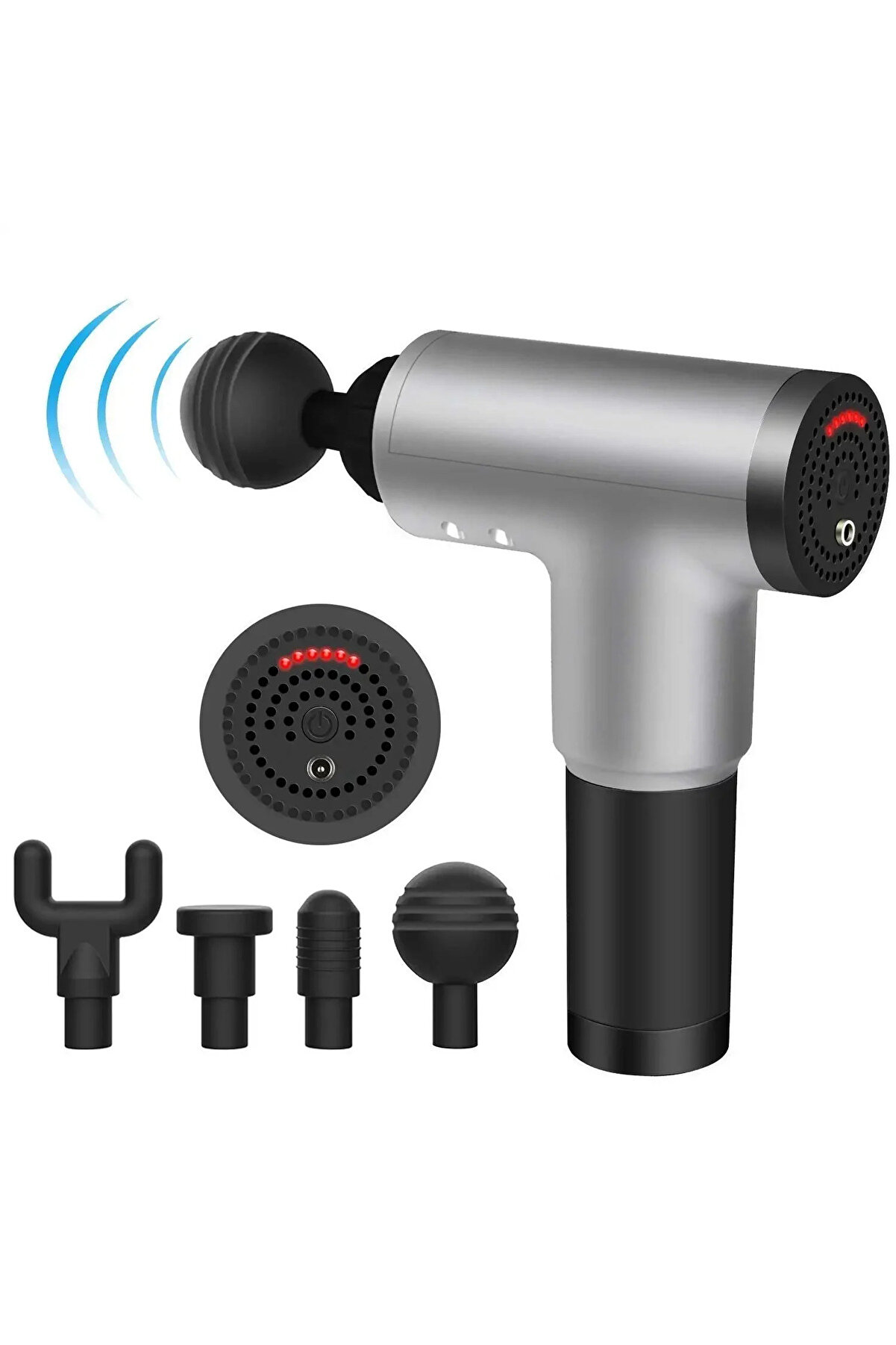 Go İthalat Fasci̇al Gun Rh-320 6 Kademe Hız Ayarlı, 4 Par&ccedil;a Başlıklı, Usb Şarjlı, Masaj Tabanca Aleti̇ (5263)