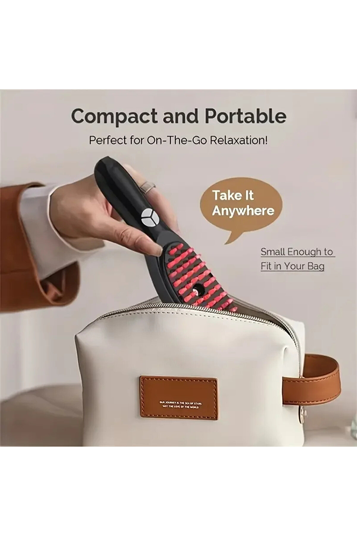 Go İthalat Buharlı Ti̇treşi̇mli̇ Ve Kırmızı Mavi̇ Işık Terapi̇li̇ Kafa Ve Sa&ccedil; Bakım Tarağı (4457)