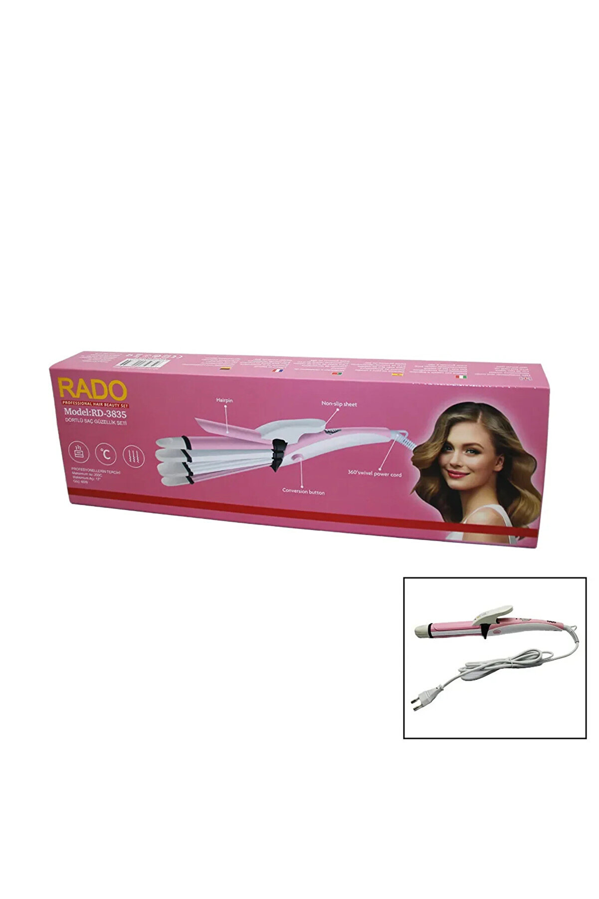 Go İthalat Rado Rd-3835 Şeki̇llendi̇ri̇ci̇ Sa&ccedil; G&uuml;zelli̇k Seti̇ - 4 L&uuml;, 60W (4457)