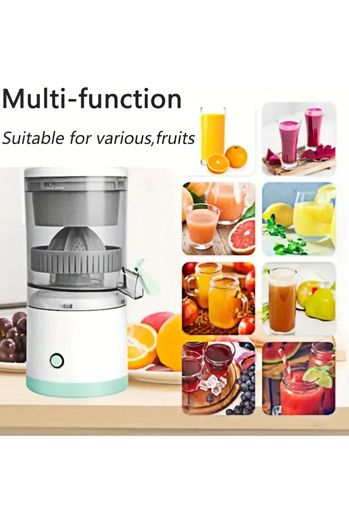 Go İthalat Kablosuz Taşınabi̇li̇r Şarjlı Narenci̇ye Sıkacağı Portakal Meyve Sıkacağı (4940)