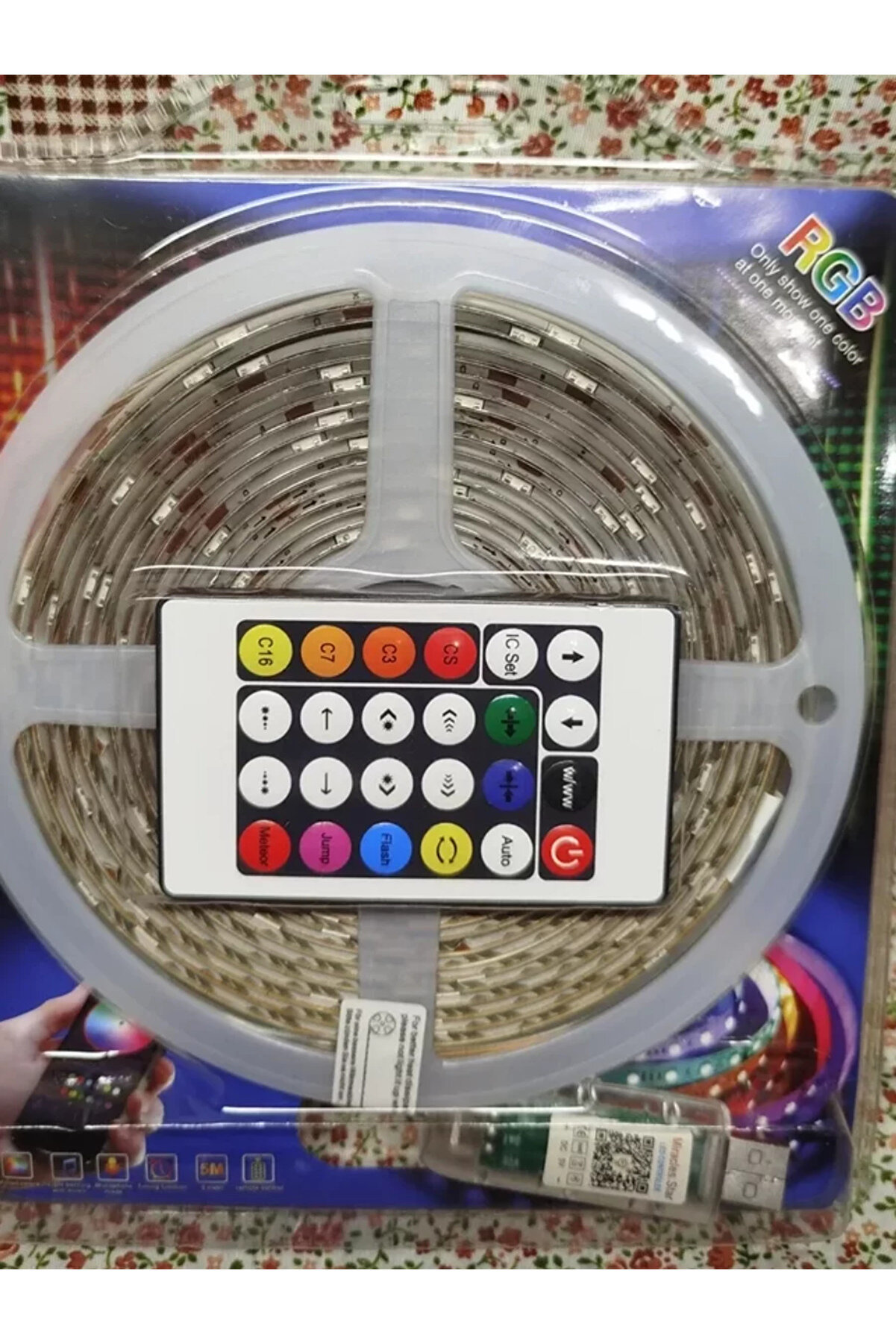 Go İthalat 10 Metre, Led Şeri̇t, Usb Bağlantılı, Kumandalı, Ambi̇yans Işığı Sdr-Led-109 (5282)