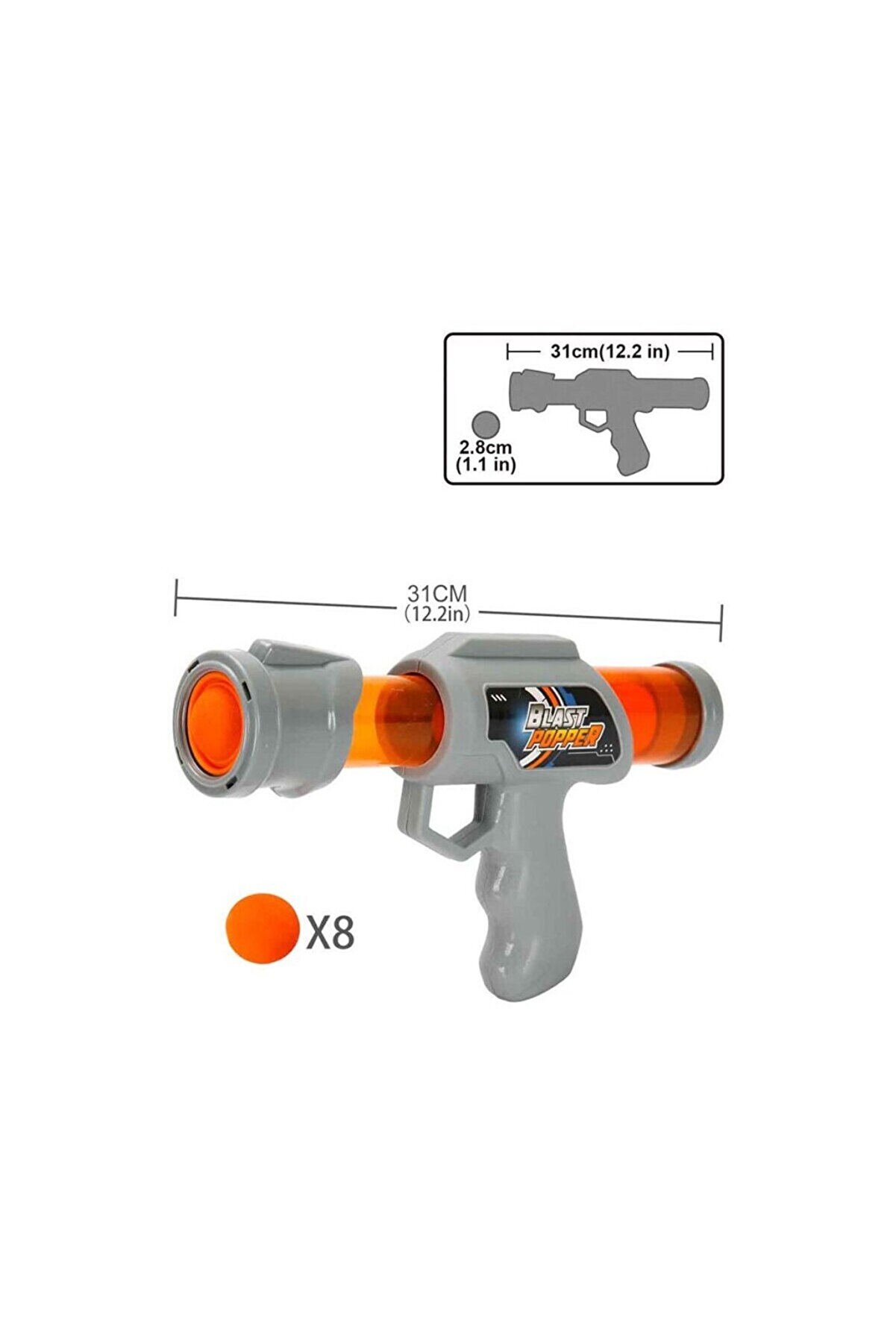 10033 Sunaojsi̇lah Sünger Top Atan Blast Popper 8Toplu 2R