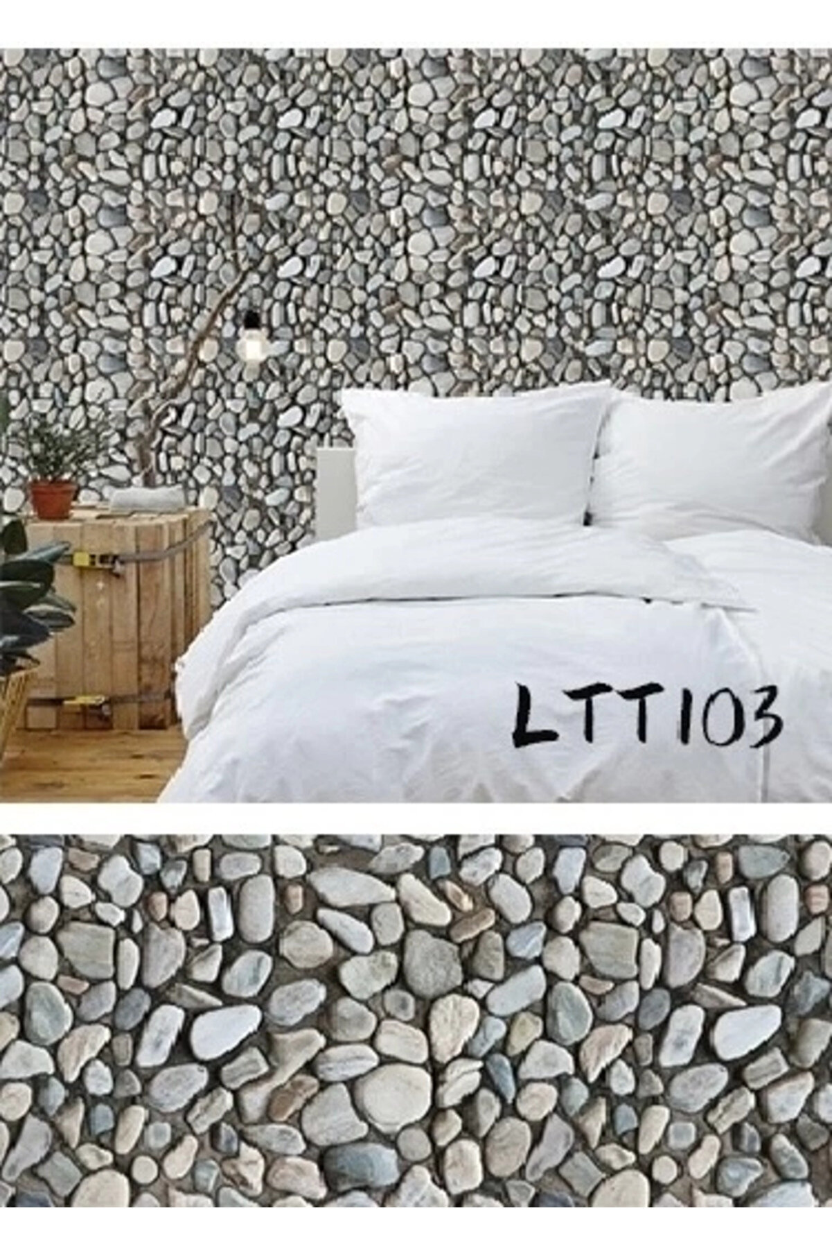 gizmurstore Çakıl Taşı Desenli Yapışkanlı Kaplama Kağıdı Büyük Boy 3 Metre