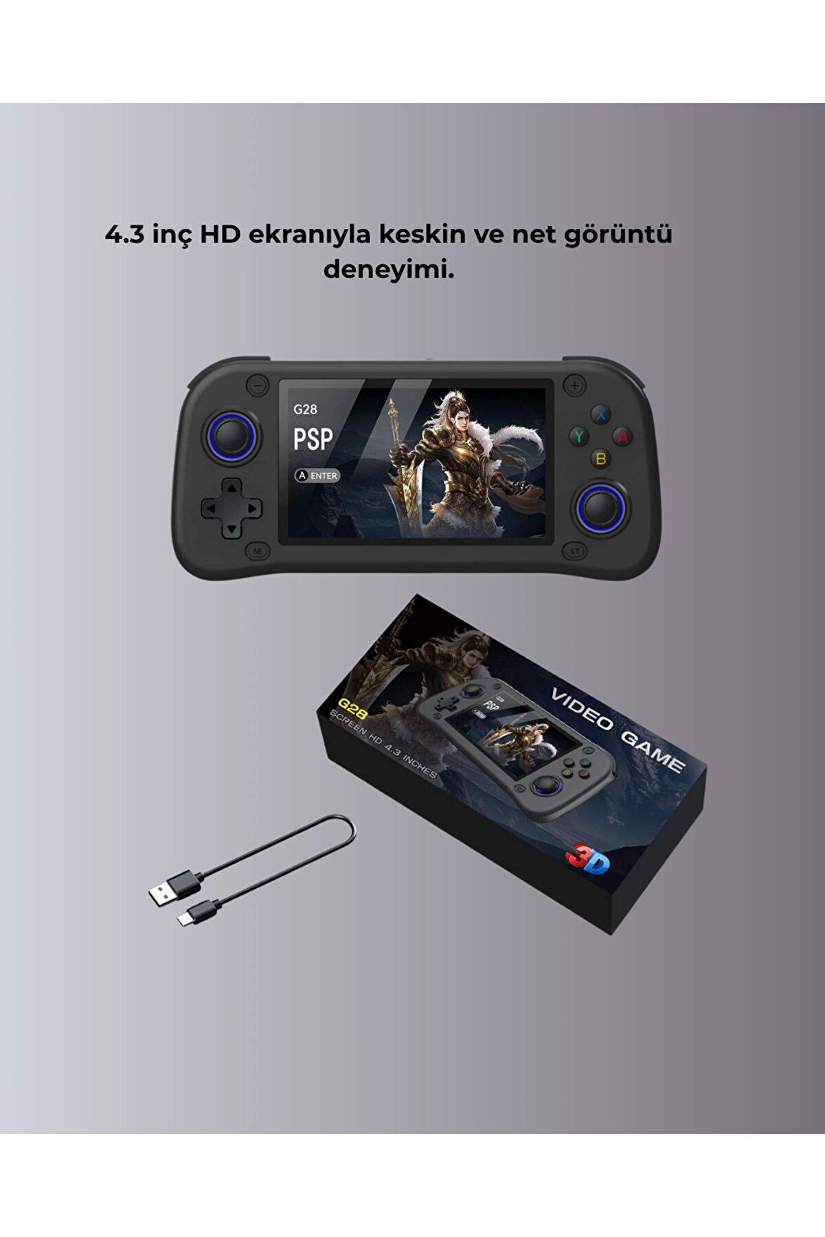 10000 Hazır Yüklü Oyunlu 4.3 İnç Ips Ekranlı Oyun Konsolu