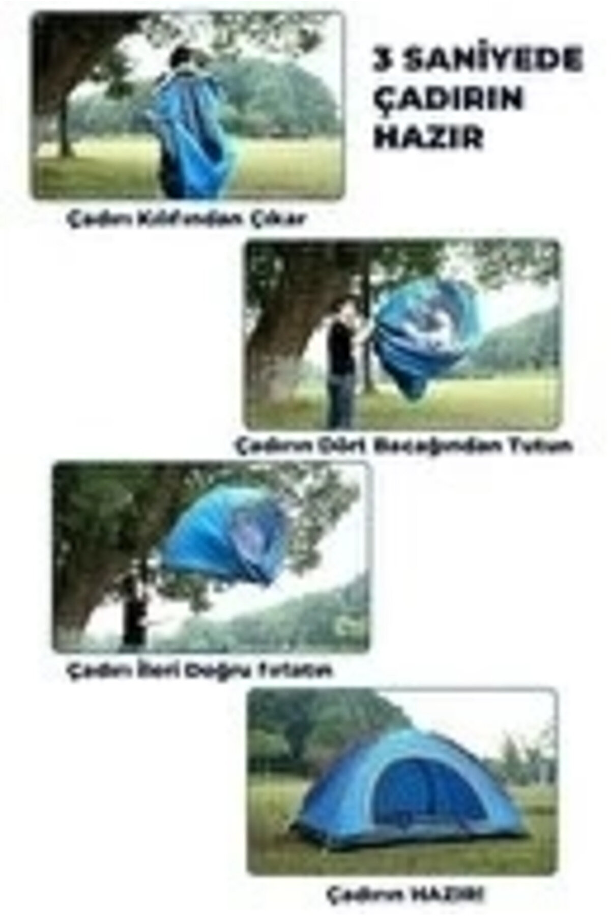 Otomati̇k Havada A&ccedil;ılan Su Ge&ccedil;i̇rmez &Ccedil;adır 4 Ki̇şi̇li̇k