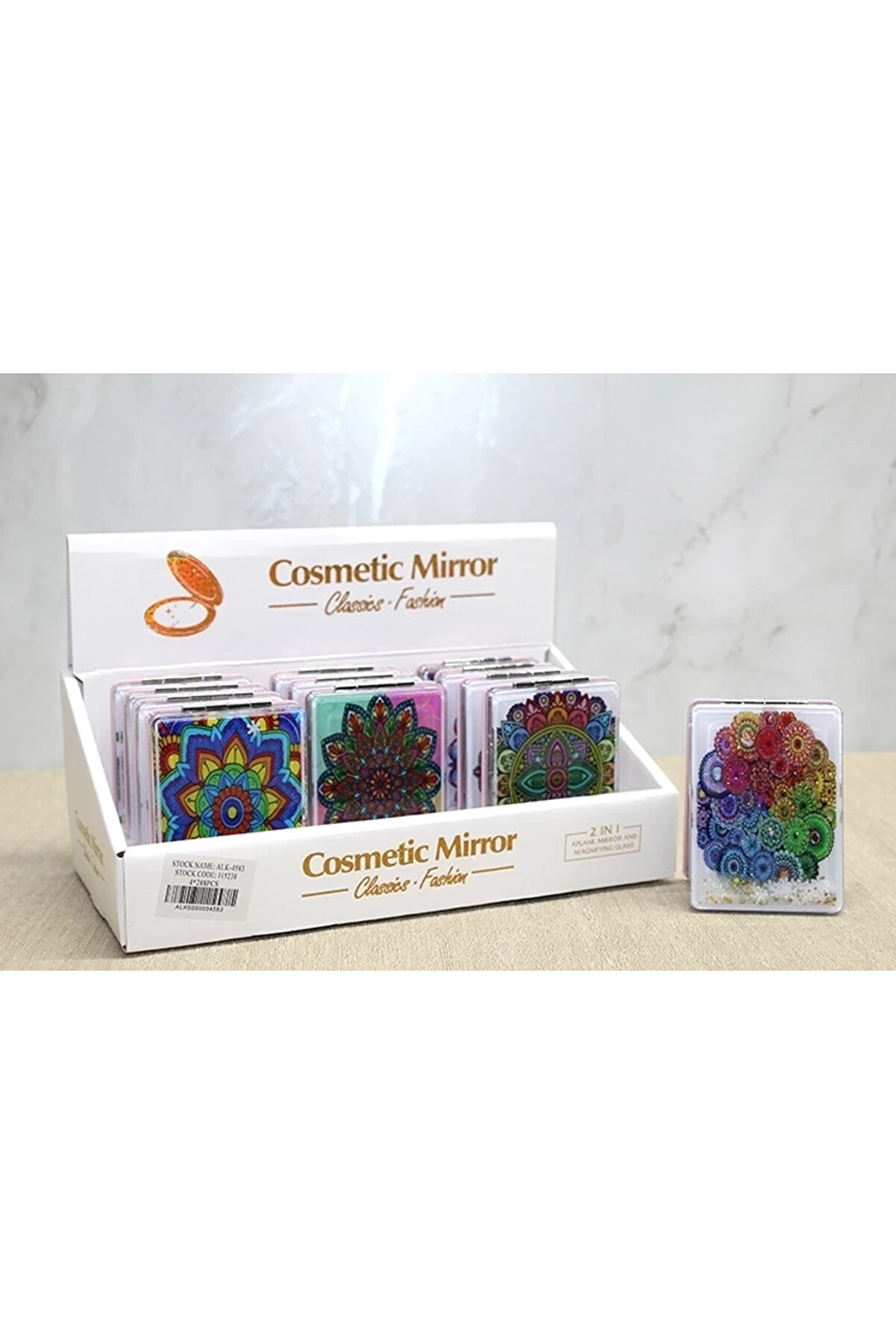 gizmurstore Mandala Desenli Hareketli Sulu El Aynası Alk4583