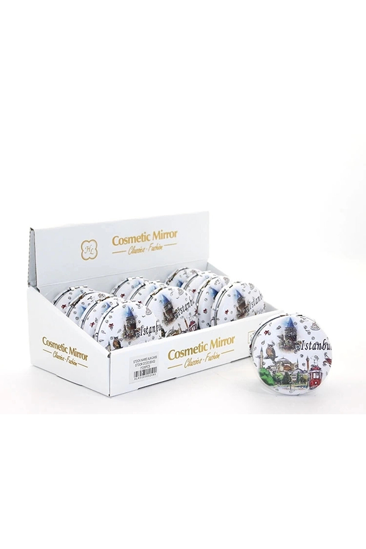 gizmurstore Taşlı İstanbul Tasarımı El Aynası Kalın Alk2489