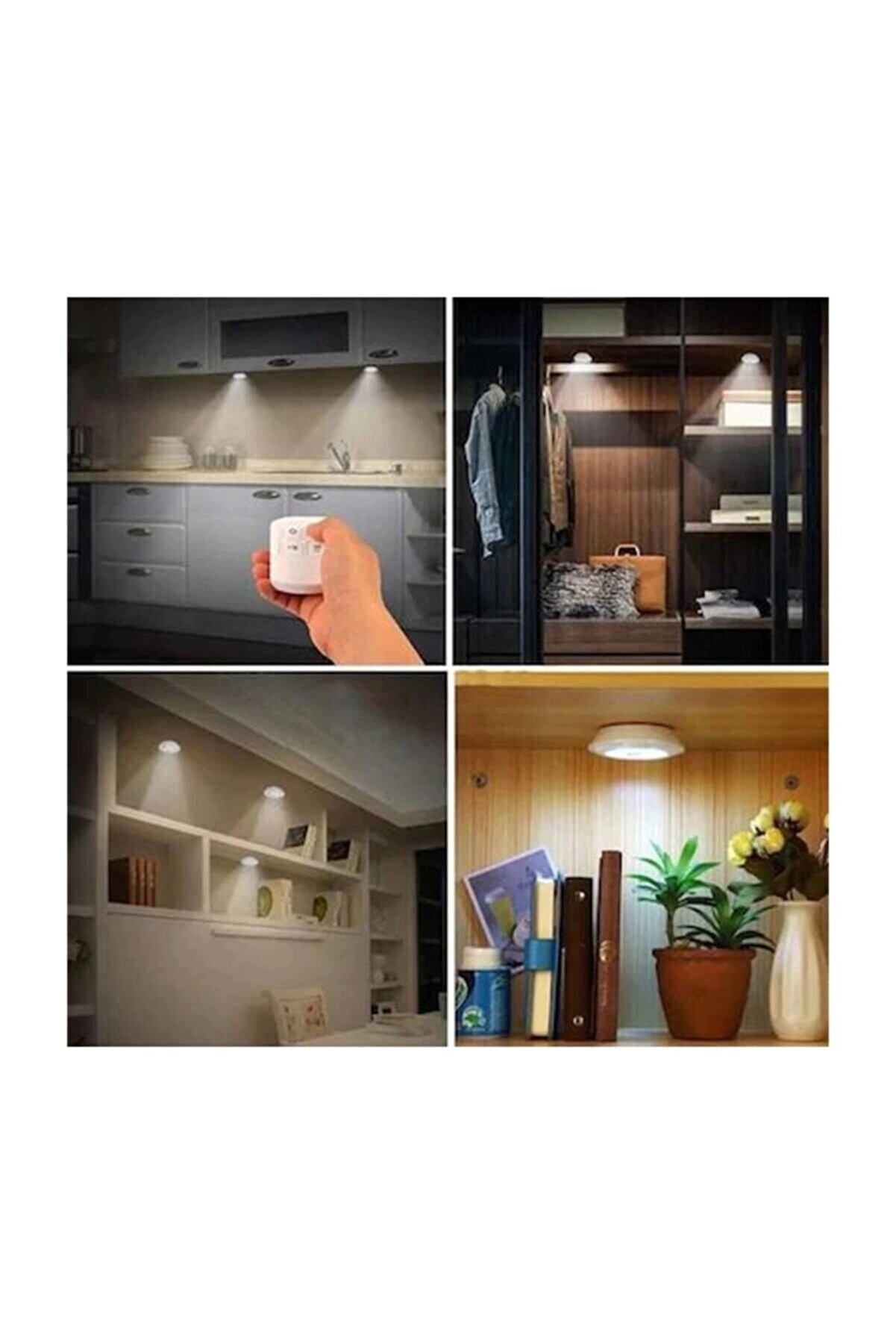 Uzaktan Kumandalı 3 Lü Spot Led Lamba Kablosuz Pi̇lli̇ Işıldak