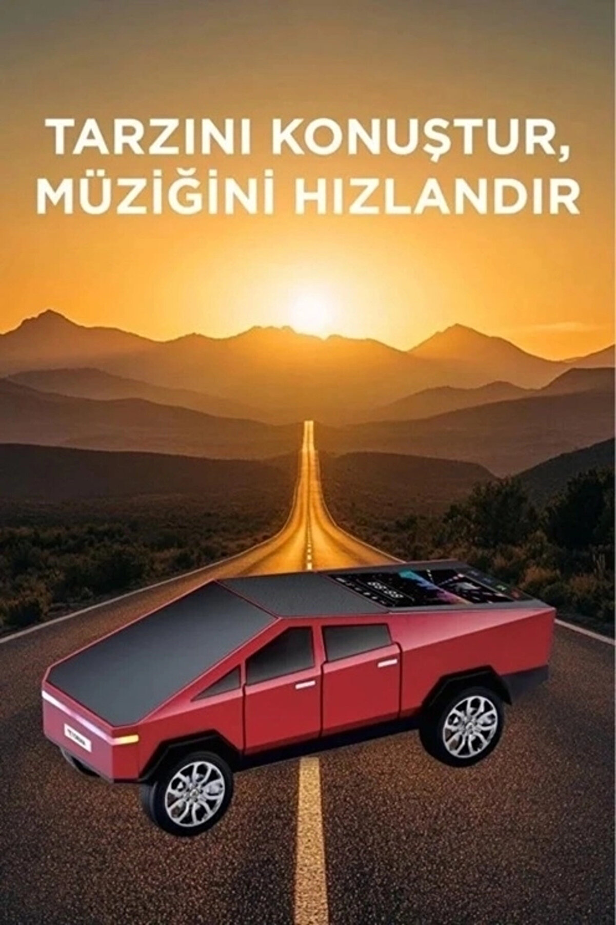 D68 Cyber Model Araba Tasarımlı Bluetooth Hoparlör 15W Güçlü Ses Rgb Led /Tws/Usb Kırmızı